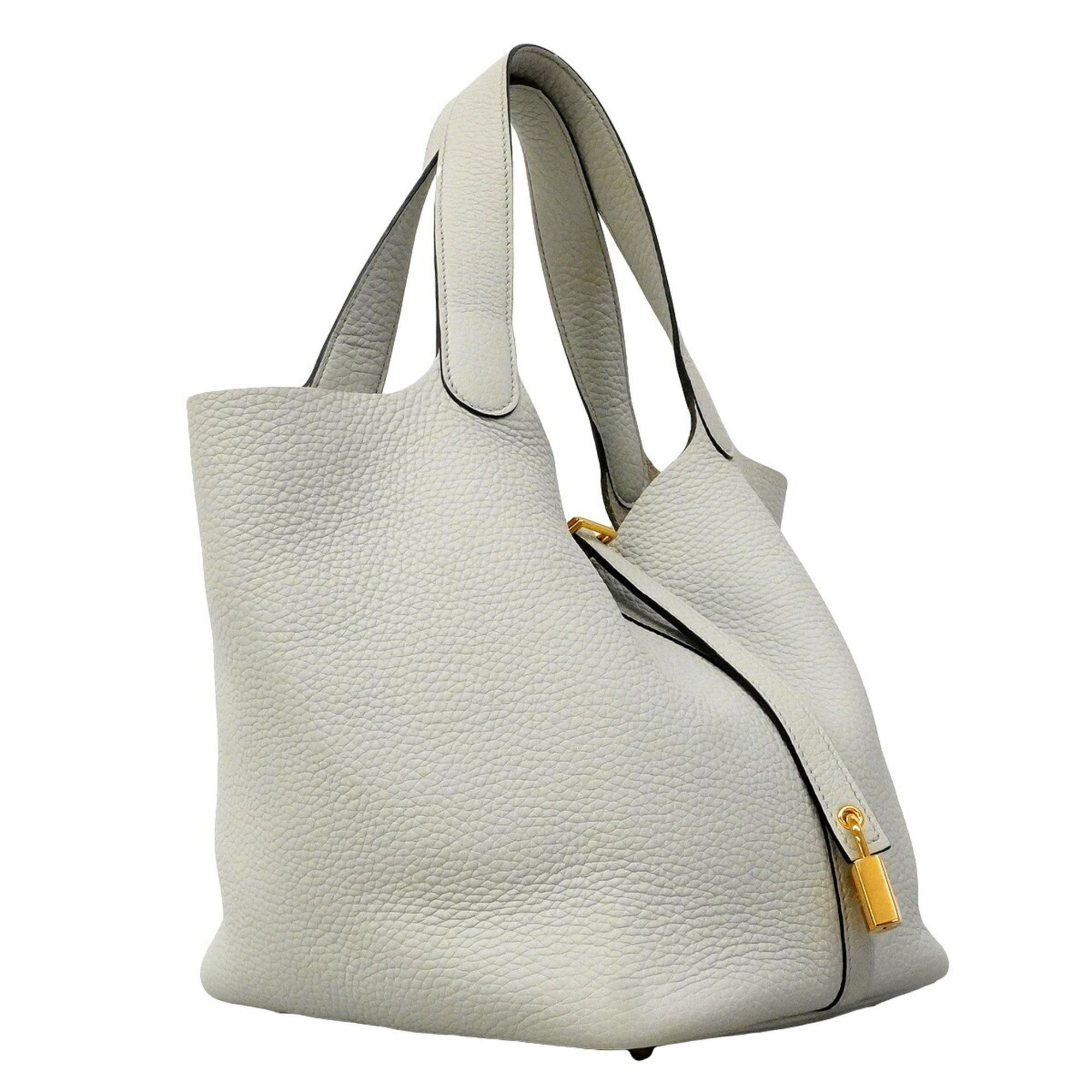 Hermes Hermes Picotin Lock MM handbag, Taurillon Clemence leather, pale blue, B stamp, women's. Size ONE SIZE - 2 Thumbnail