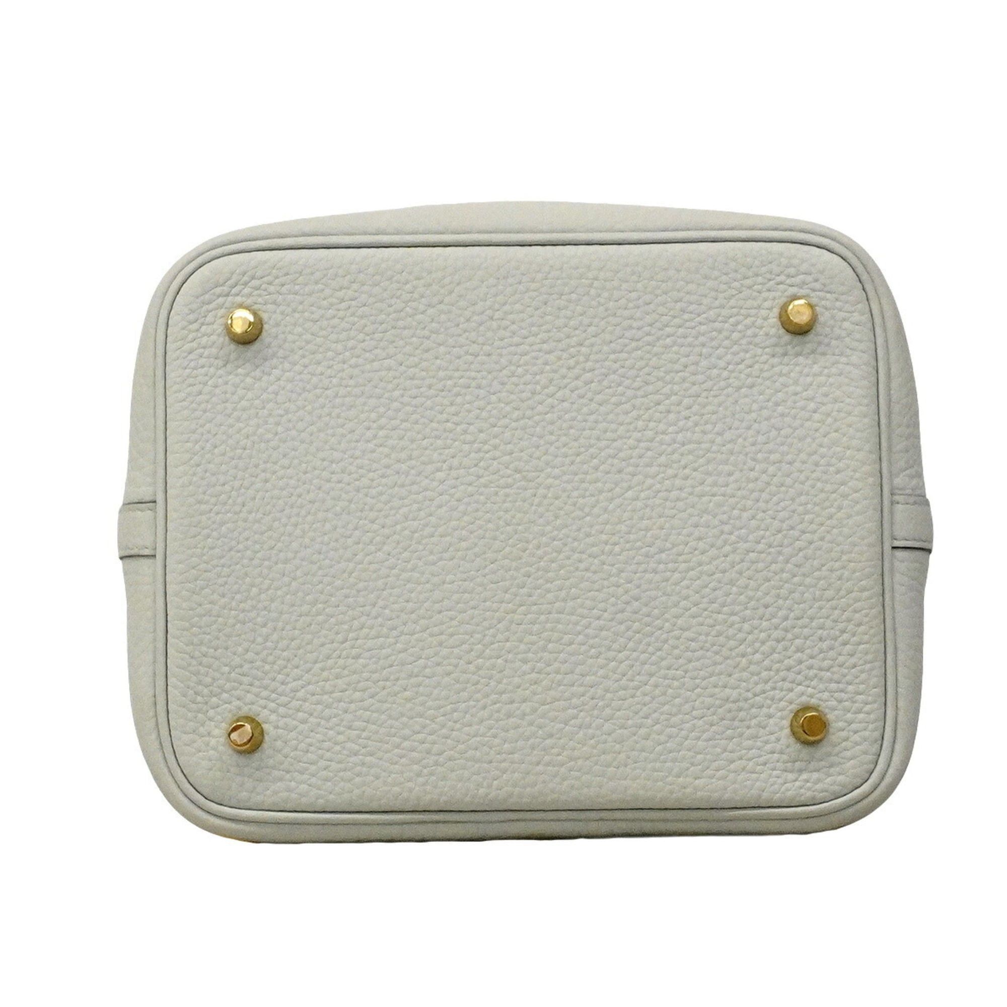 Hermes Hermes Picotin Lock MM handbag, Taurillon Clemence leather, pale blue, B stamp, women's. Size ONE SIZE - 3 Thumbnail