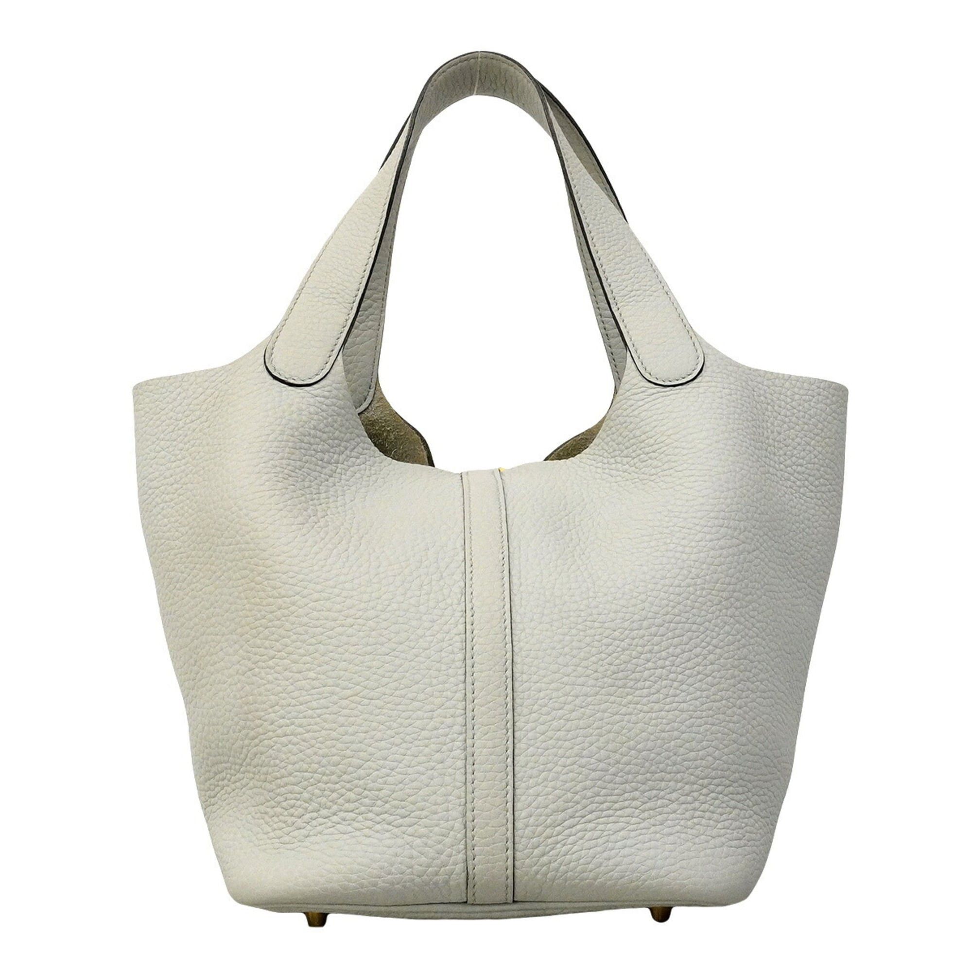 Hermes Hermes Picotin Lock MM handbag, Taurillon Clemence leather, pale blue, B stamp, women's. Size ONE SIZE - 11 Thumbnail