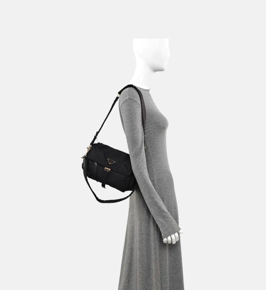 Prada PRADA Explore Medium black nylon logo shoulder bag handbag crossbody bag gold ha Size ONE SIZE - 2 Thumbnail