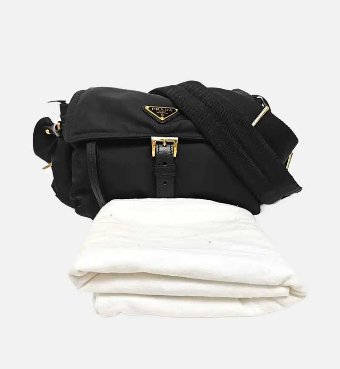 Prada PRADA Explore Medium black nylon logo shoulder bag handbag crossbody bag gold ha Size ONE SIZE - 8 Thumbnail