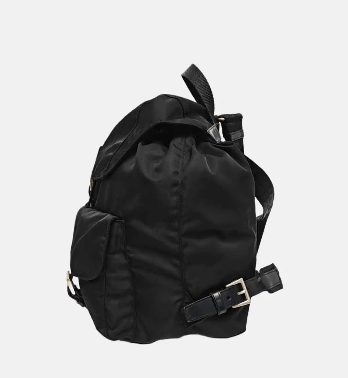 Prada PRADA Re-Nylon Medium black nylon logo backpack silver hardware Size ONE SIZE - 3 Thumbnail
