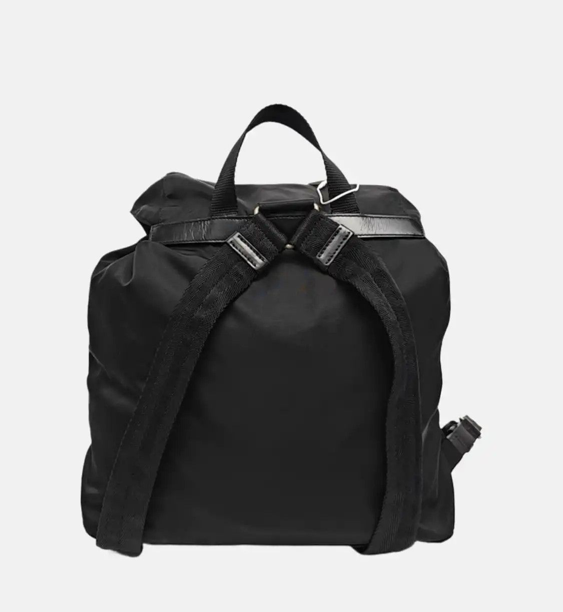 Prada PRADA Re-Nylon Medium black nylon logo backpack silver hardware Size ONE SIZE - 5 Thumbnail