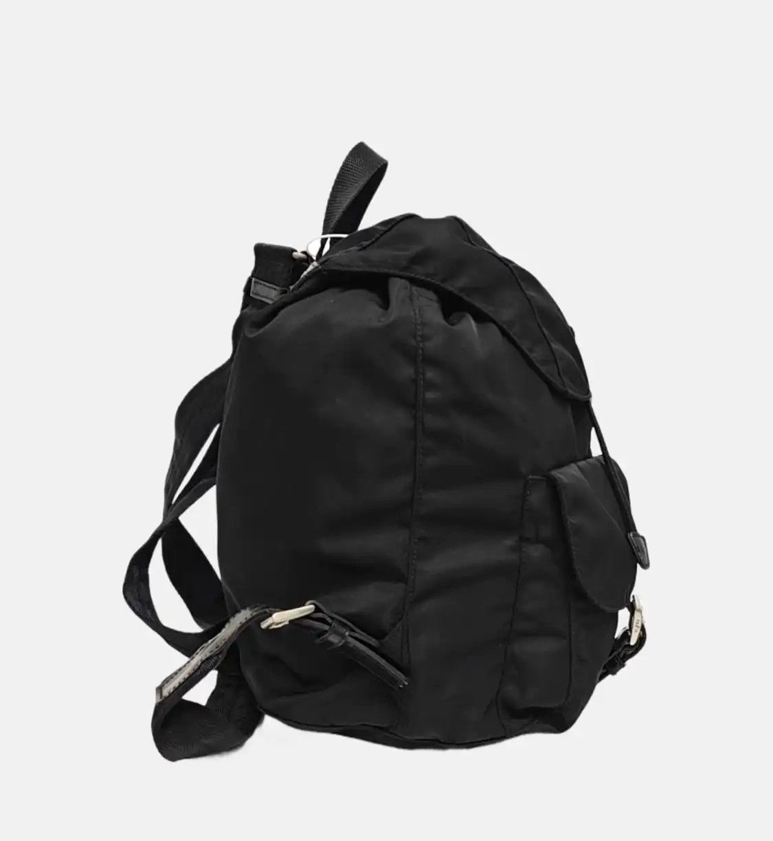 Prada PRADA Re-Nylon Medium black nylon logo backpack silver hardware Size ONE SIZE - 4 Thumbnail
