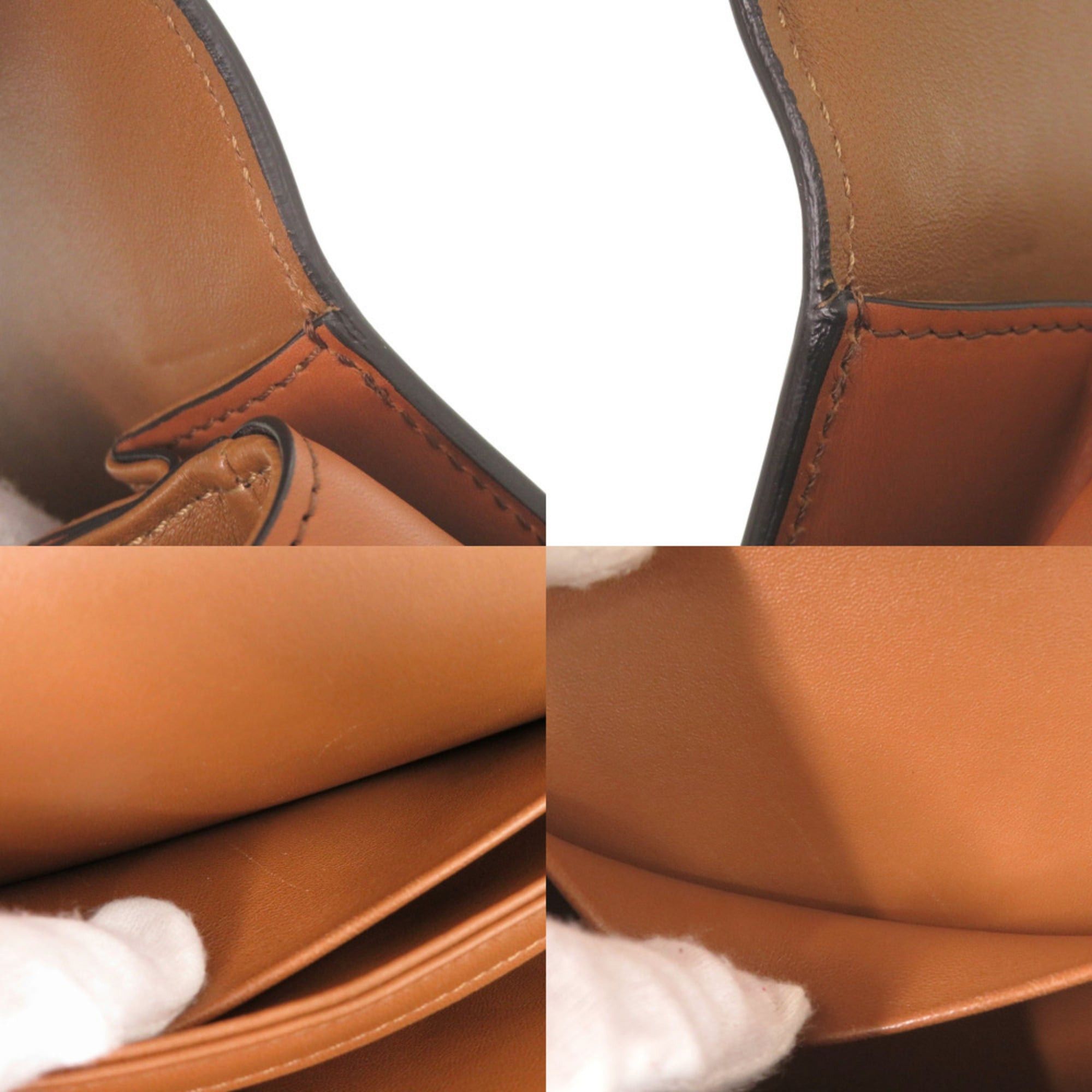 Celine Celine Classic Triomphe Calfskin Textile Natural Tan Shoulder Bag 1385 Size ONE SIZE - 8 Thumbnail