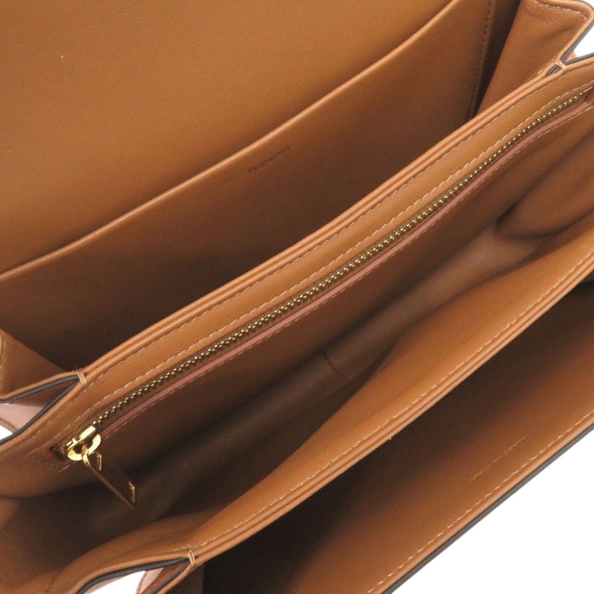 Celine Celine Classic Triomphe Calfskin Textile Natural Tan Shoulder Bag 1385 Size ONE SIZE - 5 Thumbnail