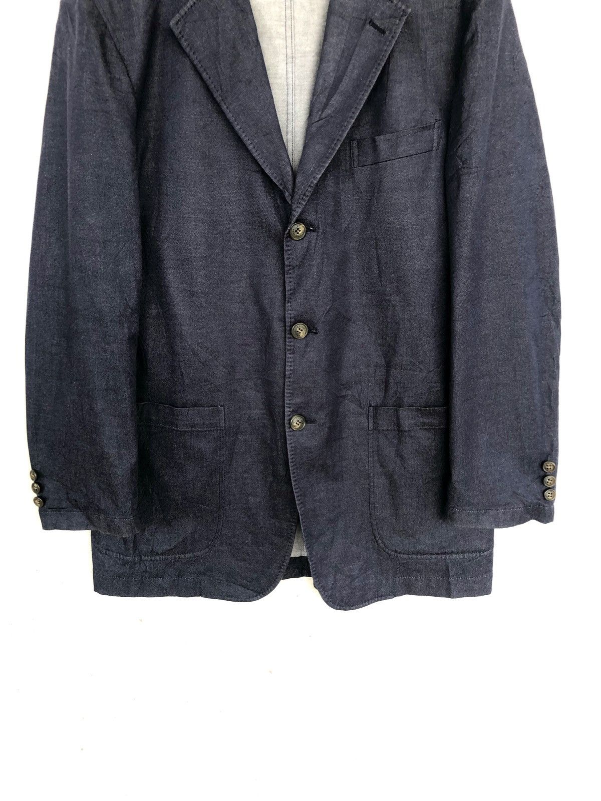 Lanvin Lanvin Indigo Blue 3 Button Silk Blend Blazer Coat Jacket Size US M / EU 48-50 / 2 - 3 Thumbnail