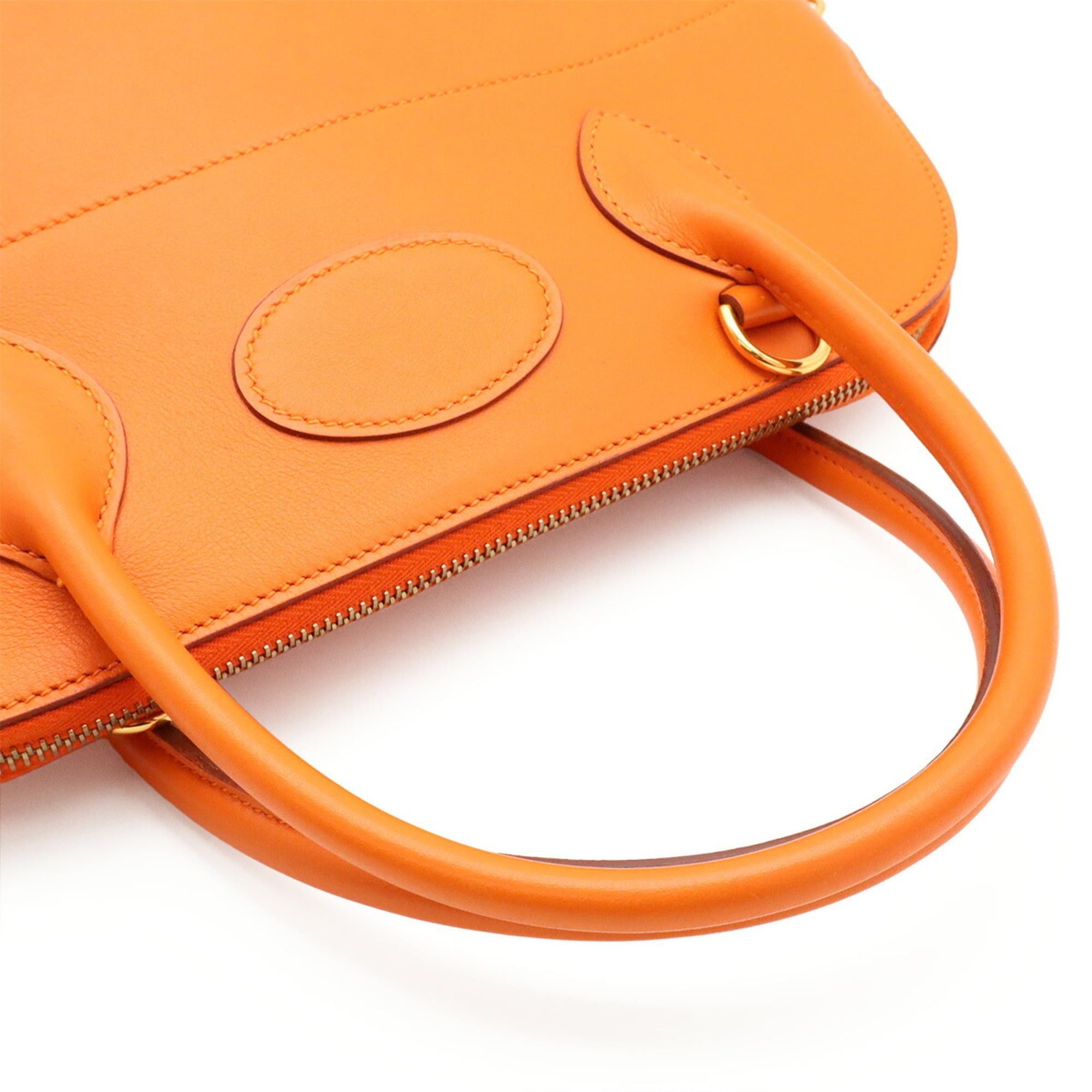 Hermes HERMES Bolide 31 Handbag Shoulder Bag Veau Gulliver Leather Orange □B Stamp Size ONE SIZE - 5 Thumbnail