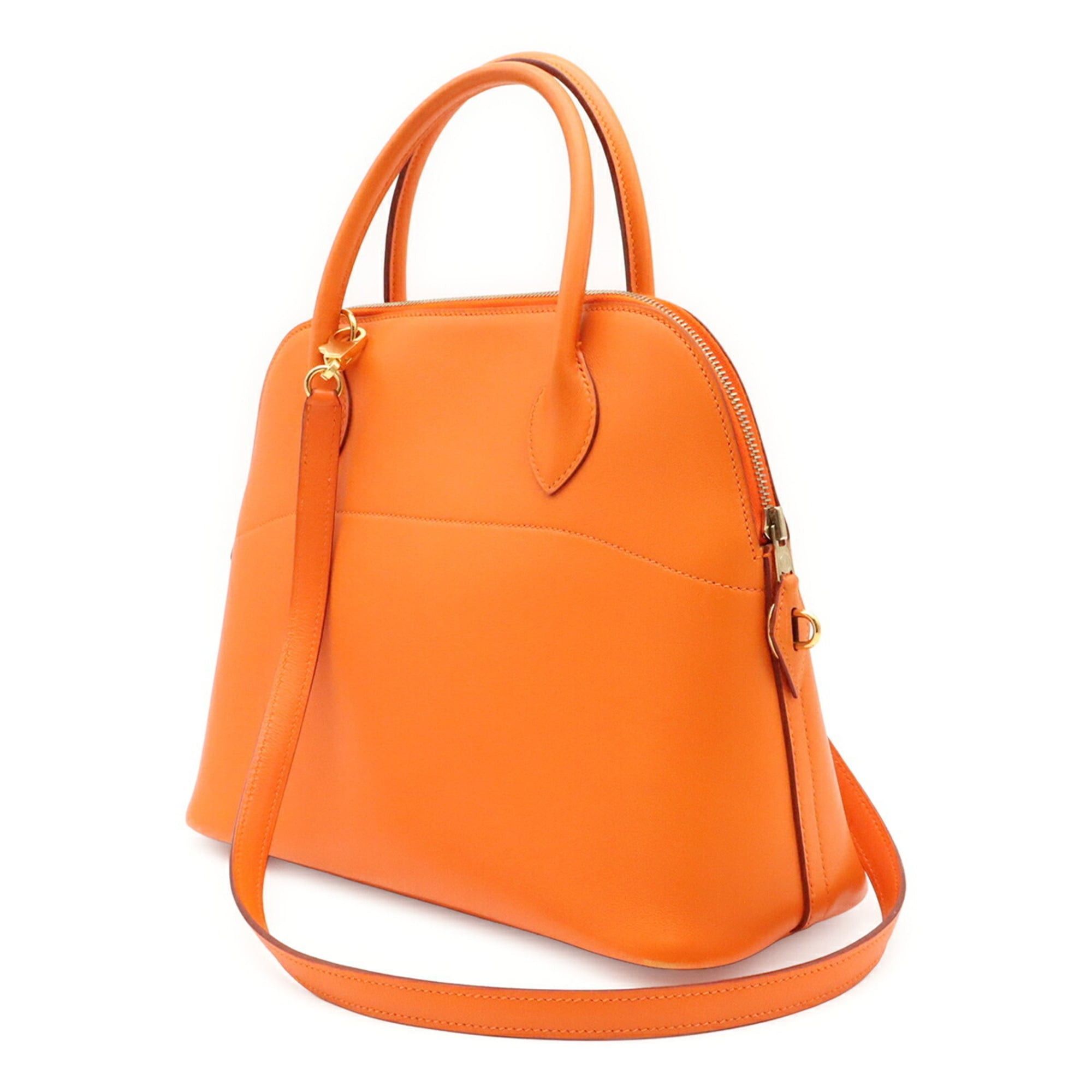 Hermes HERMES Bolide 31 Handbag Shoulder Bag Veau Gulliver Leather Orange □B Stamp Size ONE SIZE - 3 Thumbnail