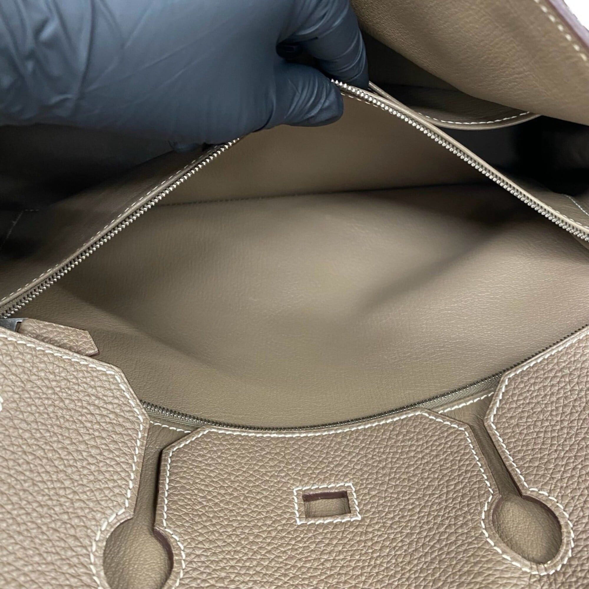 Hermes HERMES Birkin 40 Togo Leather Genuine Handbag Tote Bag Greige Etoupe 614-5 Size ONE SIZE - 10 Thumbnail