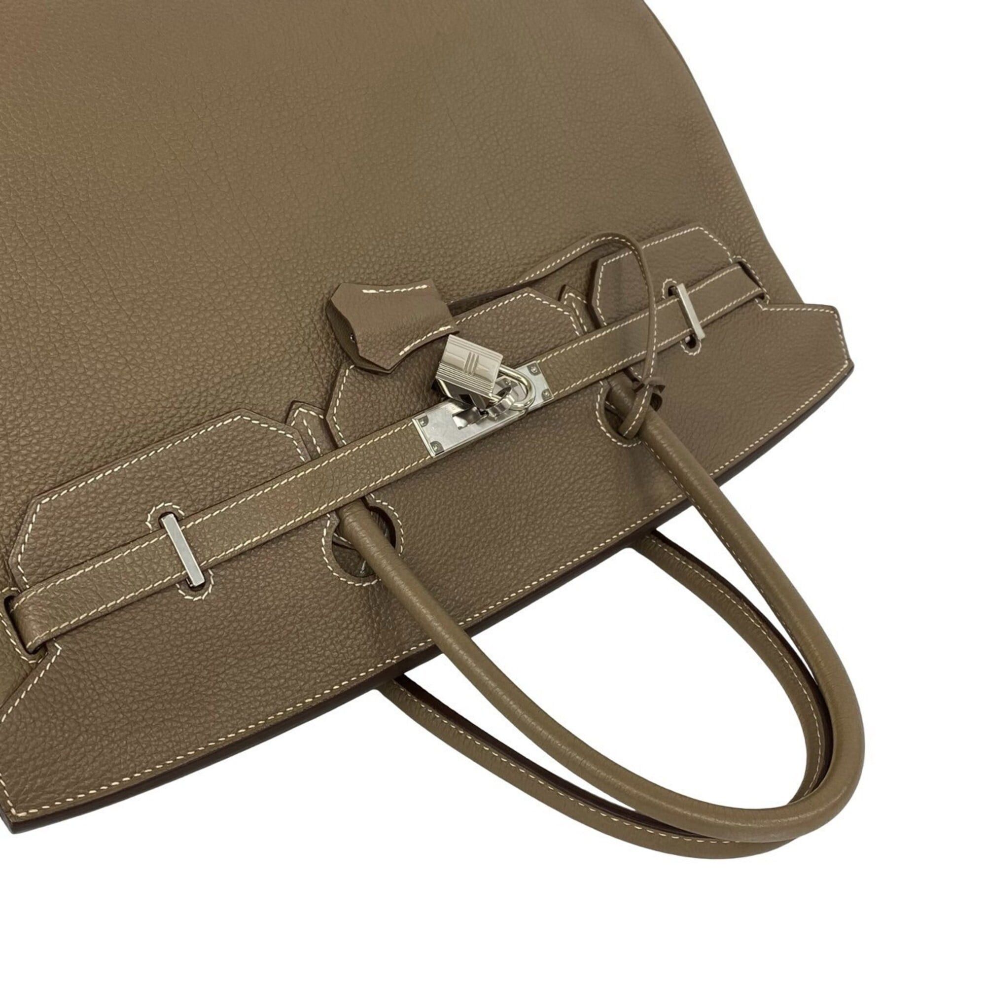 Hermes HERMES Birkin 40 Togo Leather Genuine Handbag Tote Bag Greige Etoupe 614-5 Size ONE SIZE - 4 Thumbnail