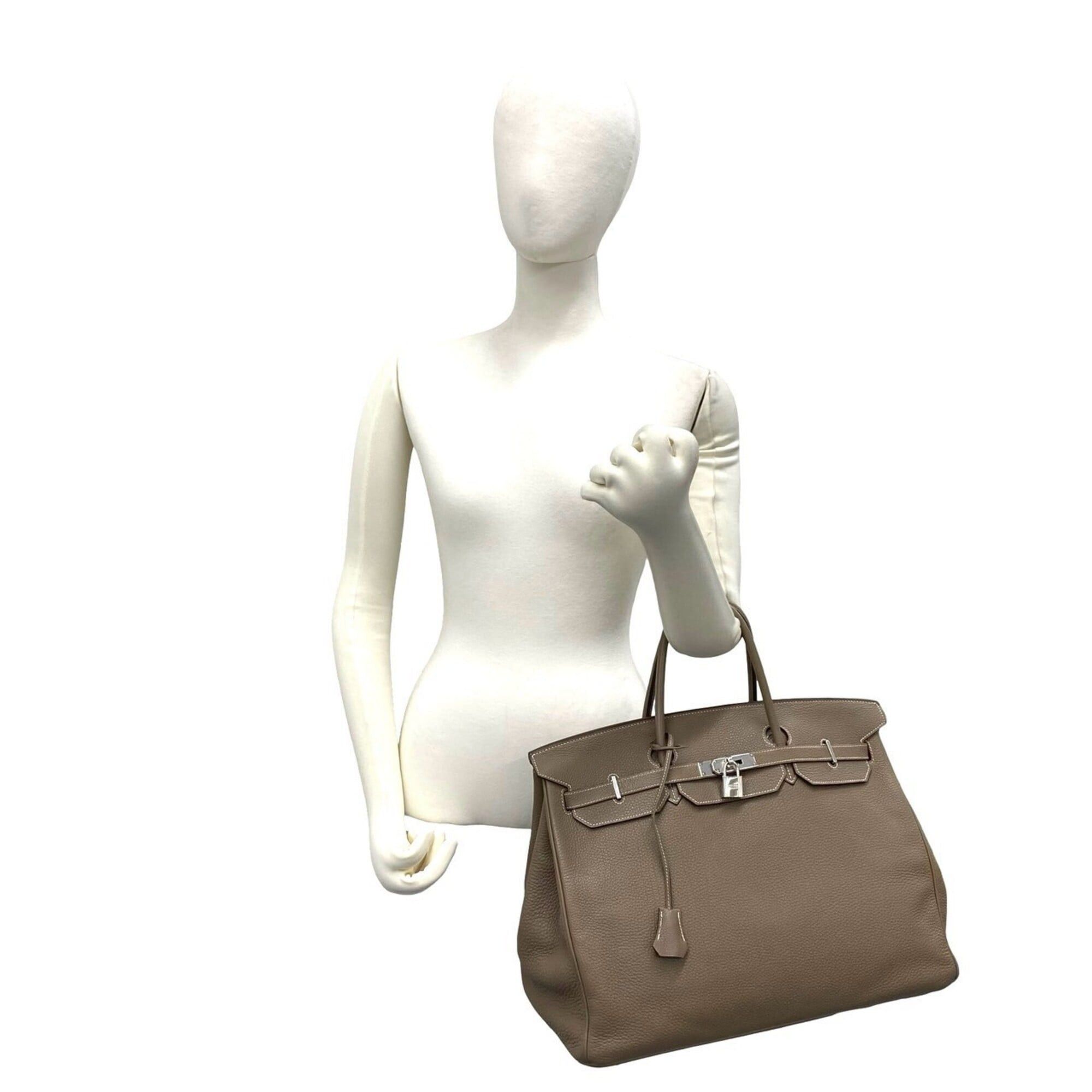 Hermes HERMES Birkin 40 Togo Leather Genuine Handbag Tote Bag Greige Etoupe 614-5 Size ONE SIZE - 2 Thumbnail