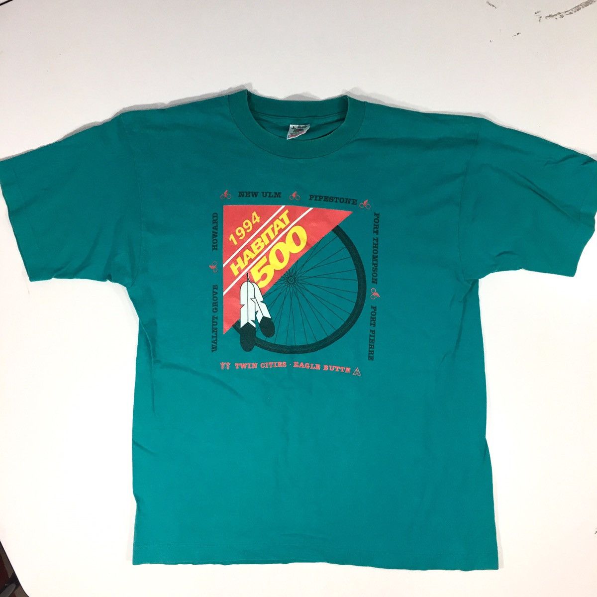Fruit Of The Loom Vtg Made in USA 1994 HABITAT 500 Cycling Bike Ride Graphic T Size US L / EU 52-54 / 3 - 1 Thumbnail