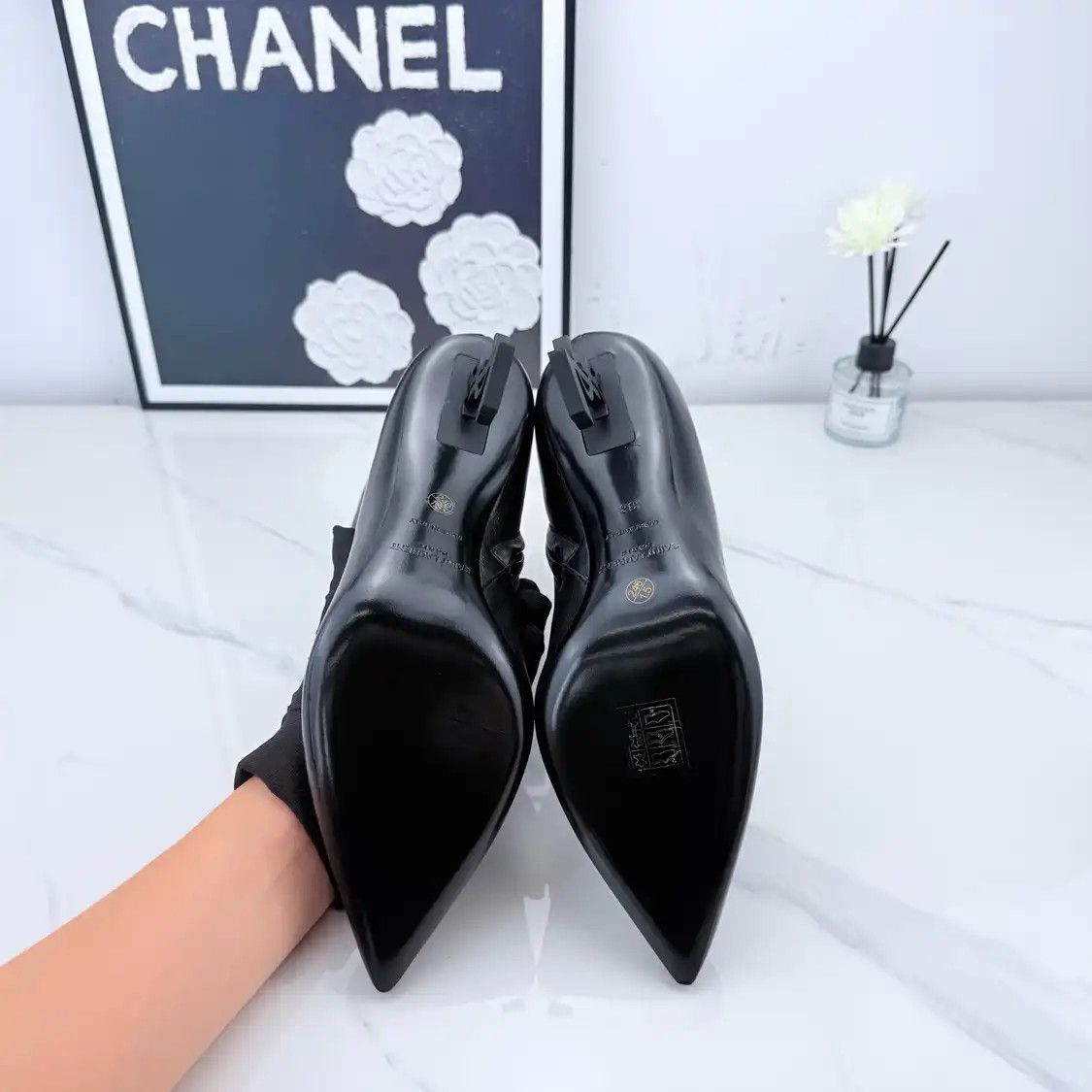 Saint Laurent Paris Saint Laurent Paris YSL black leather Women's ankle boots 38 Size US 8 / IT 38 - 8 Thumbnail