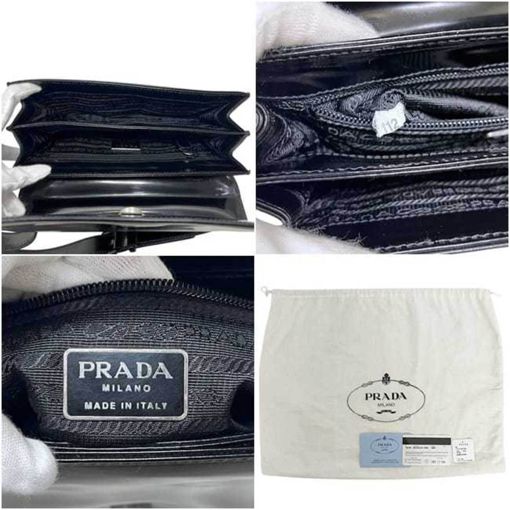 Prada Prada Shoulder Bag B6798 112 PRADA Leather SPAZZOLATO NERO Black Women's Size ONE SIZE - 3 Thumbnail