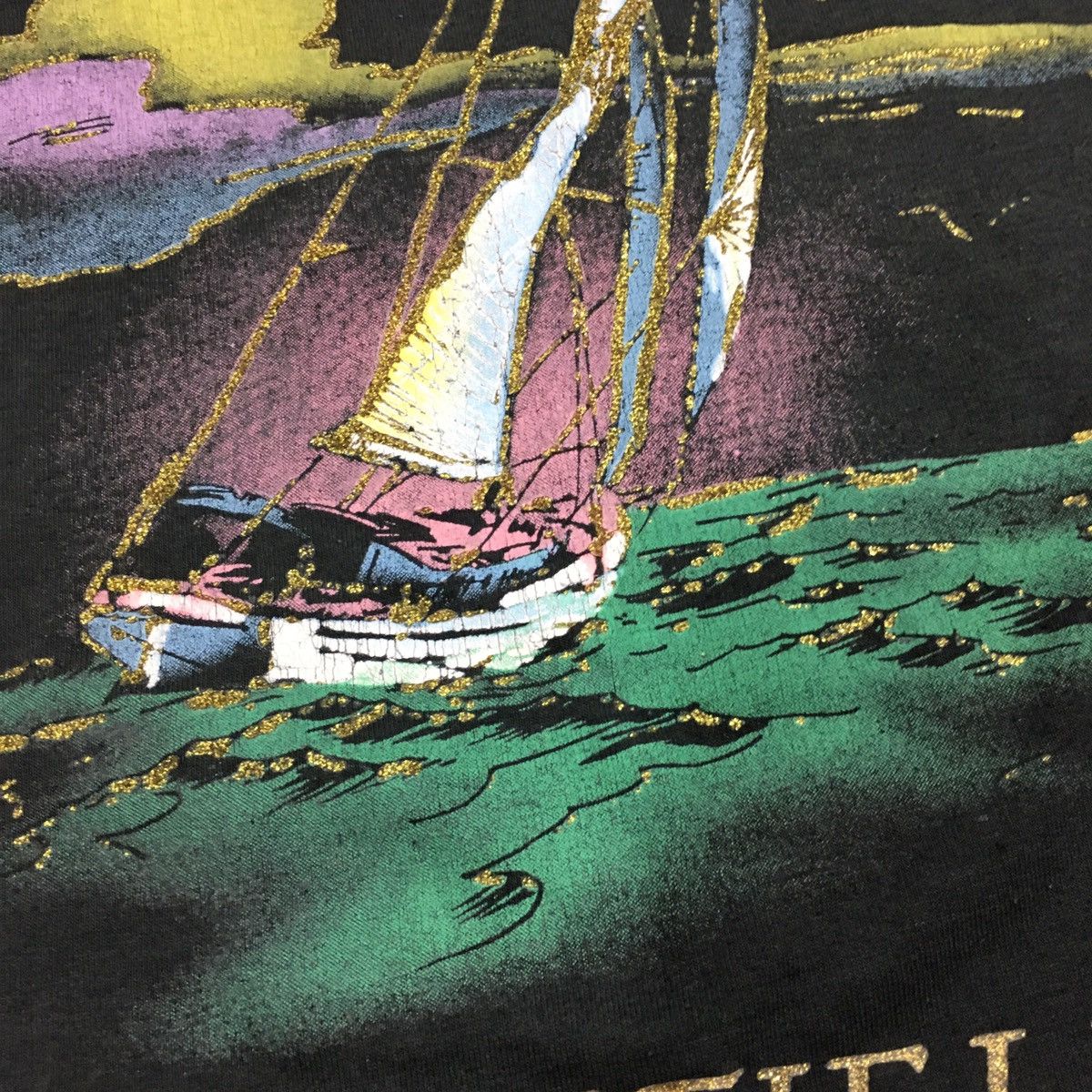 Fruit Of The Loom 80 90's BAYFIELD Sailboat Pastel Ship Sailing 50/50 T Shirt Size US XL / EU 56 / 4 - 3 Thumbnail