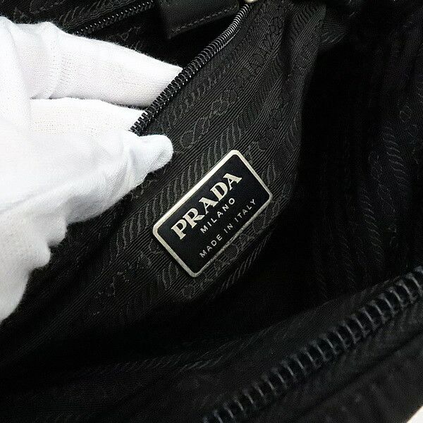 Prada PRADA Tessuto Nylon Triangle Handbag Black Size ONE SIZE - 8 Thumbnail