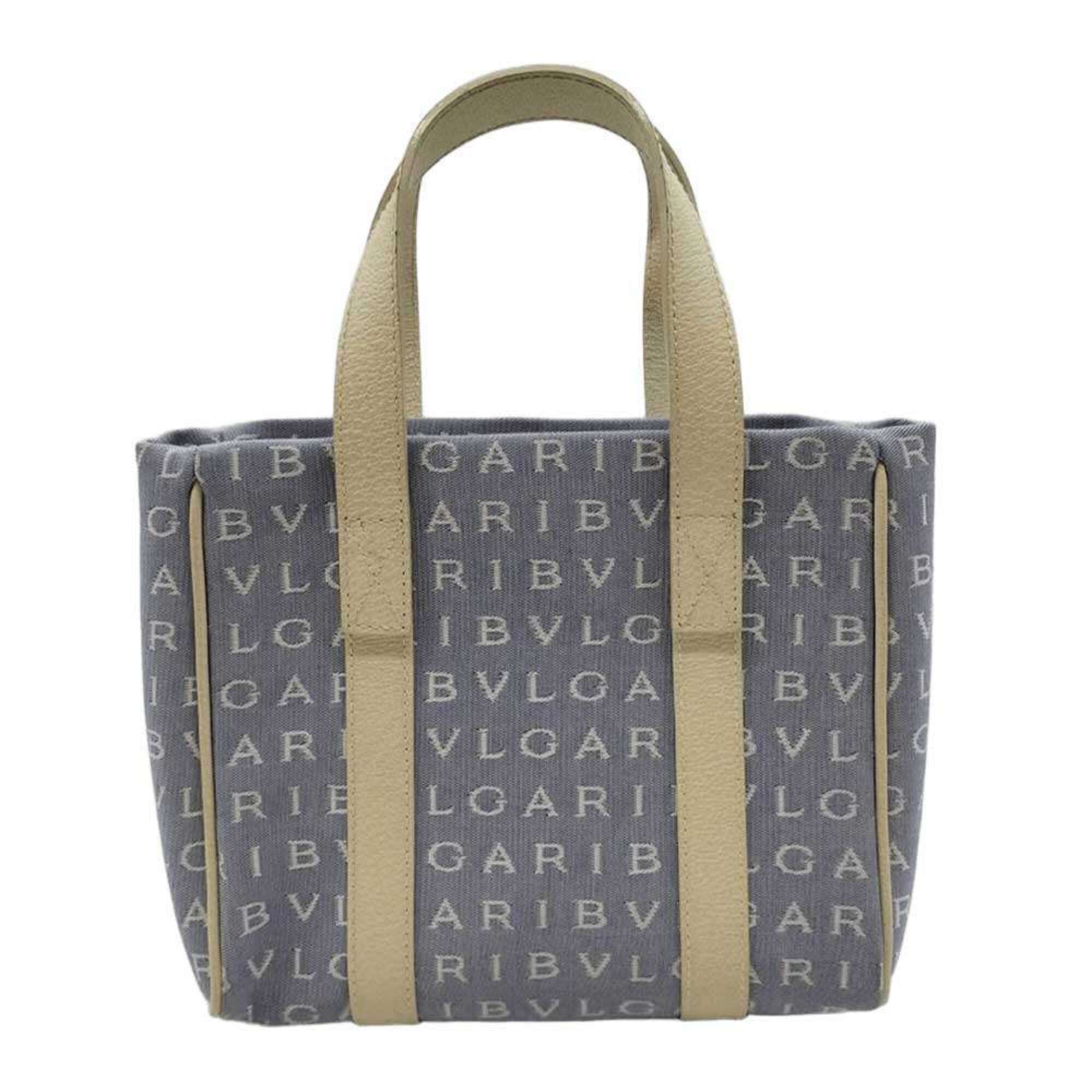 Bvlgari BVLGARI Mania Mini Tote Handbag, Blue x White Canvas, Women's. Size ONE SIZE - 2 Thumbnail