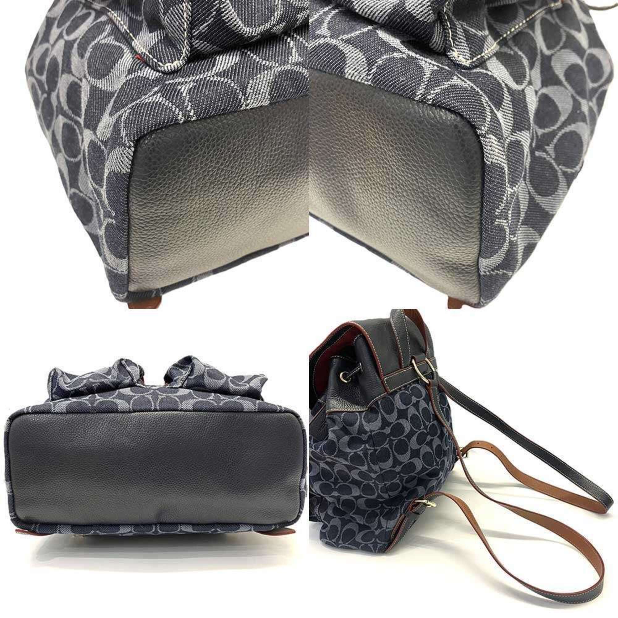 Coach Coach Signature Turnlock Backpack, Jacquard Fabric, Navy Indigo Color, F37589 COACH Size ONE SIZE - 3 Thumbnail