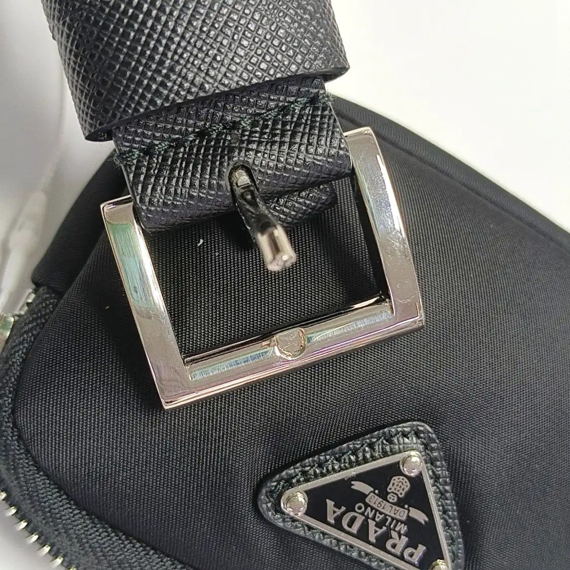 Prada PRADA black nylon logo belt bag belt bag/ chest silver hardware Size ONE SIZE - 9 Thumbnail