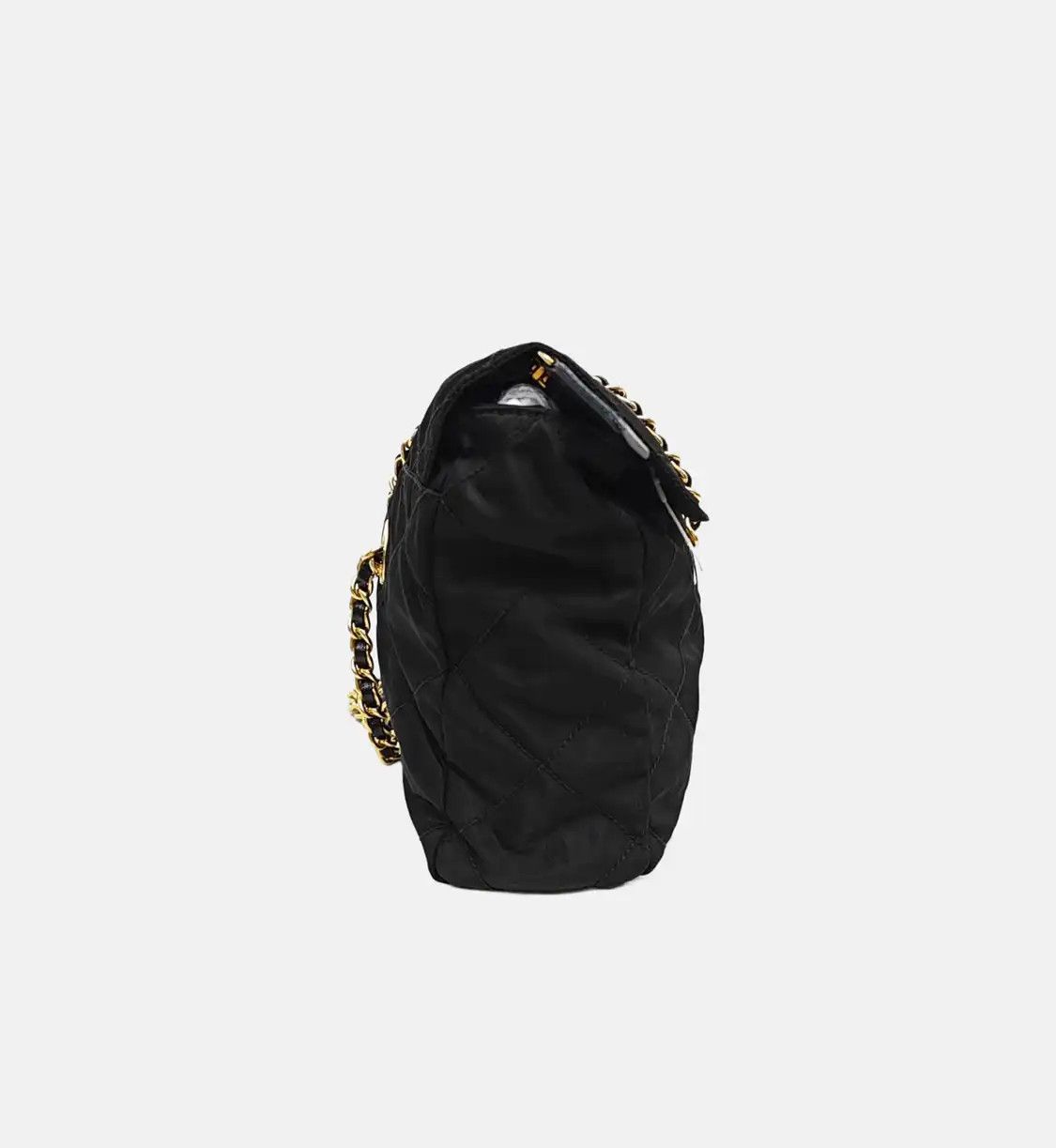 Prada PRADA black nylon logo quilted parachute bag shoulder bag crossbody gold hardwar Size ONE SIZE - 4 Thumbnail