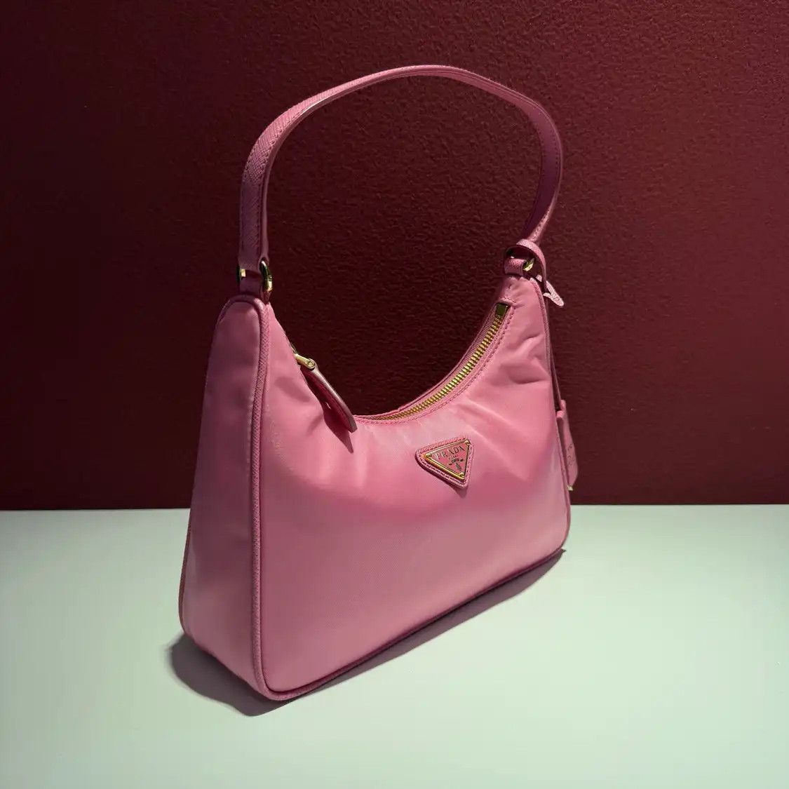 Prada PRADA Re-Edition 2005 mini pink nylon logo shoulder bag silver hardware Size ONE SIZE - 2 Thumbnail