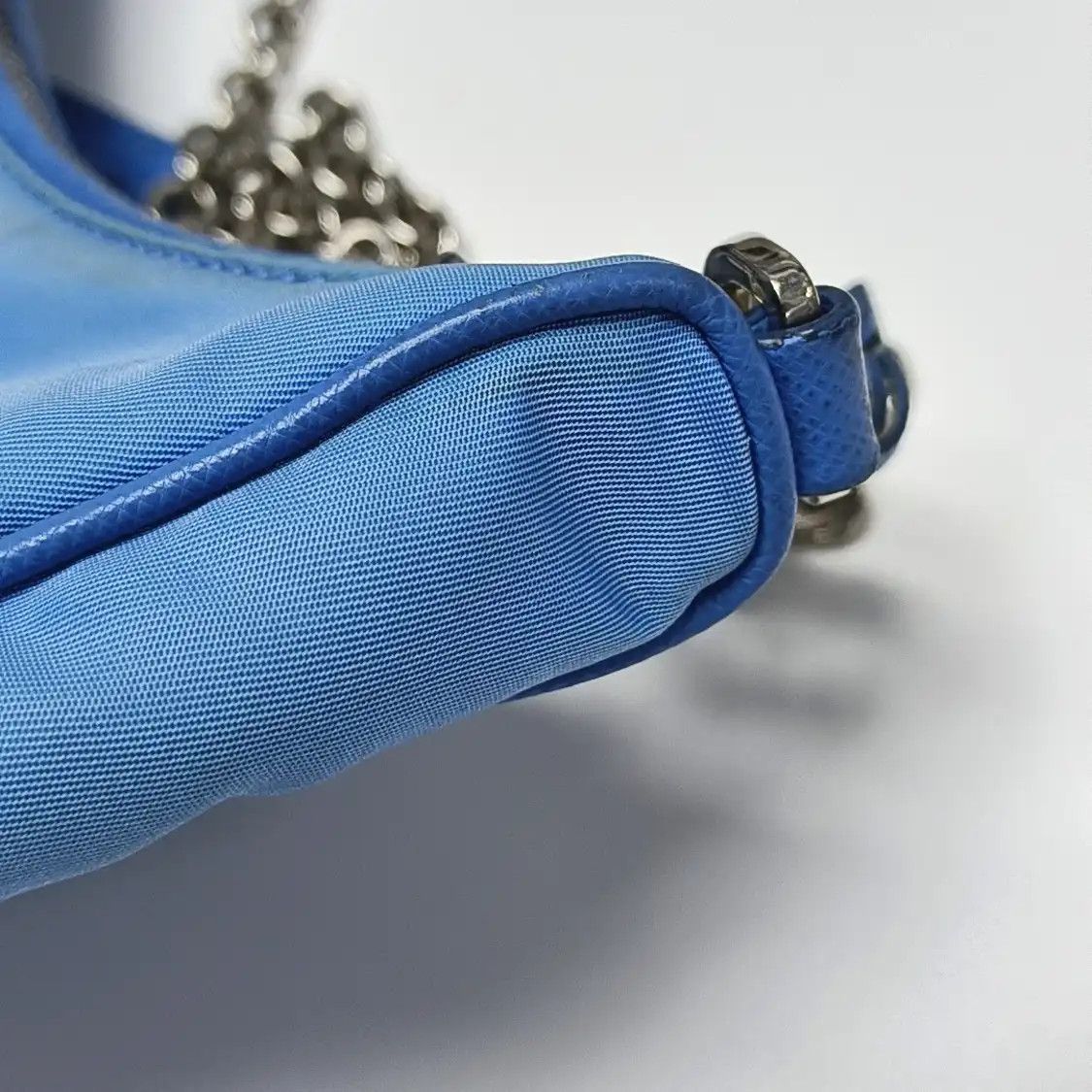 Prada PRADA Re-Edition 2005 blue nylon crossbody bag silver hardware sub-pocket 2 stri Size ONE SIZE - 10 Thumbnail