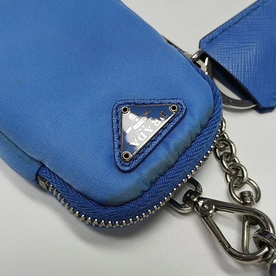 Prada PRADA Re-Edition 2005 blue nylon crossbody bag silver hardware sub-pocket 2 stri Size ONE SIZE - 19 Thumbnail