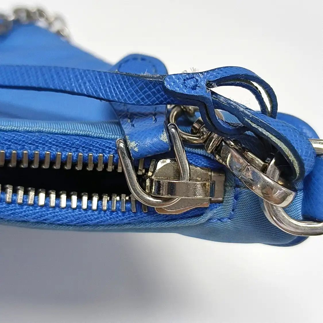 Prada PRADA Re-Edition 2005 blue nylon crossbody bag silver hardware sub-pocket 2 stri Size ONE SIZE - 16 Thumbnail