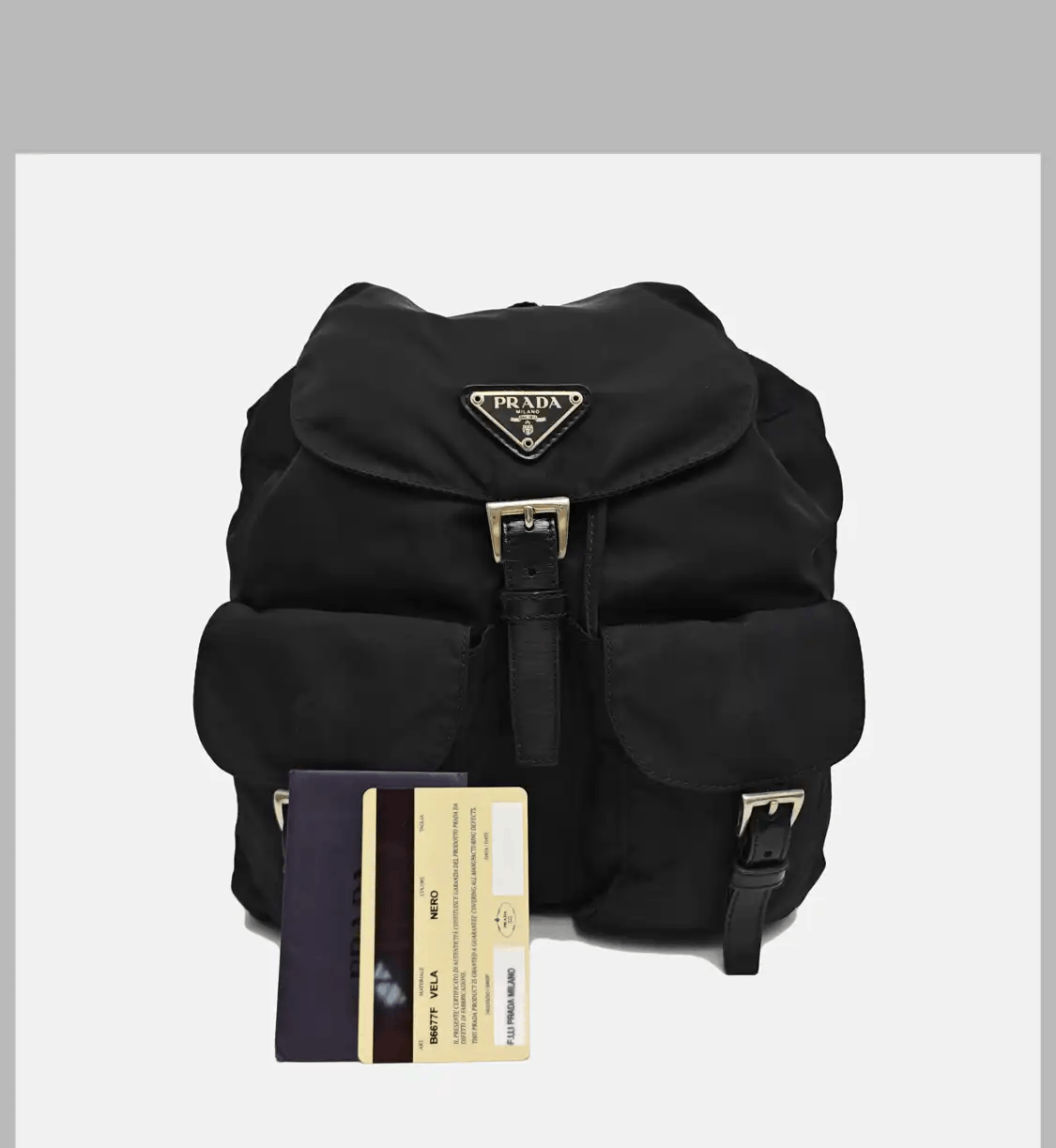 Prada PRADA Small black nylon logo backpack silver hardware Size ONE SIZE - 8 Thumbnail