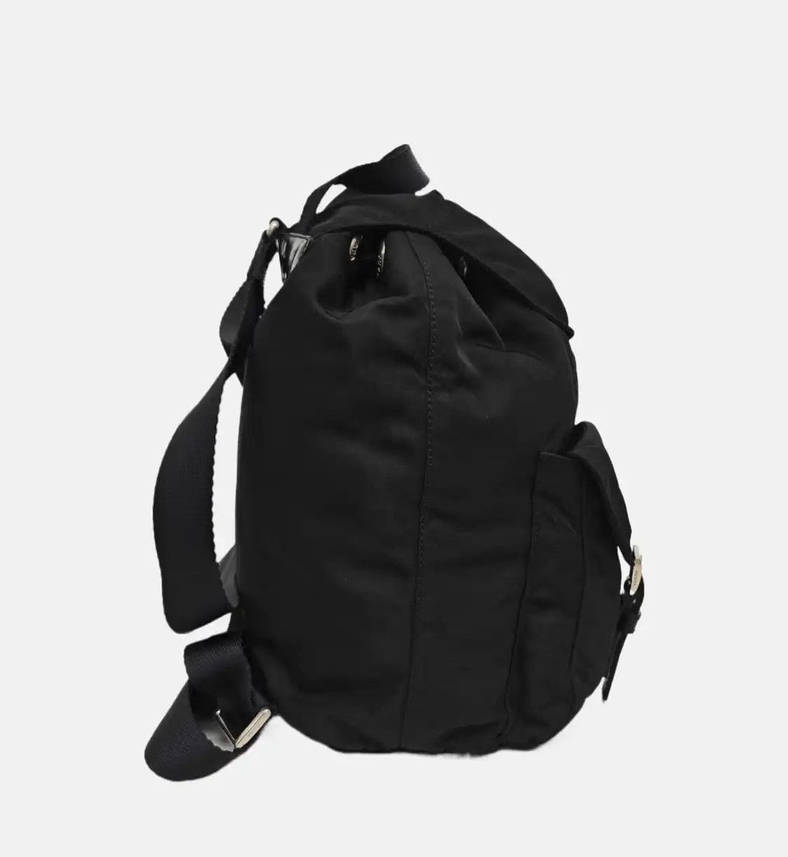 Prada PRADA Small black nylon logo backpack silver hardware Size ONE SIZE - 4 Thumbnail