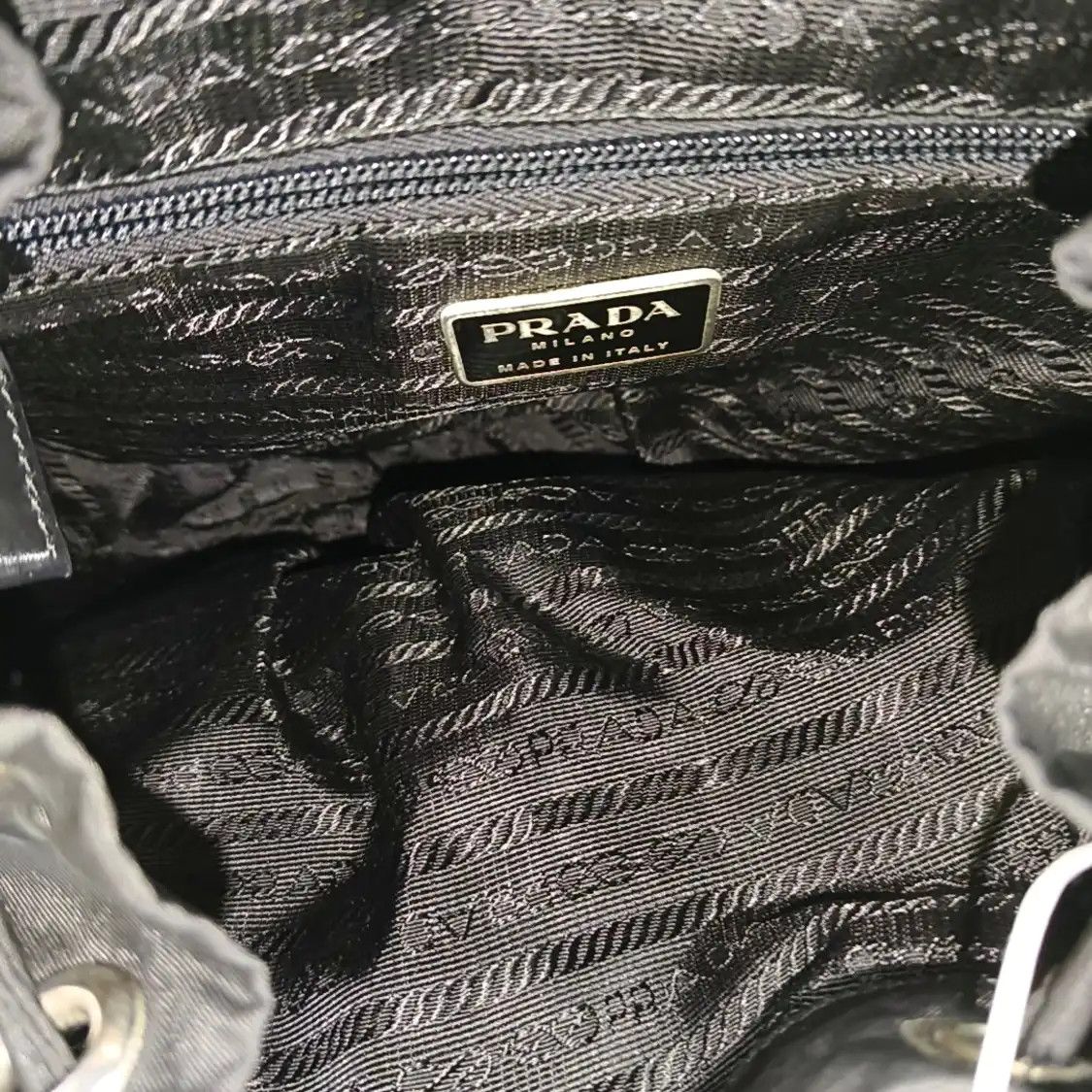 Prada PRADA Small black nylon logo backpack silver hardware Size ONE SIZE - 7 Thumbnail