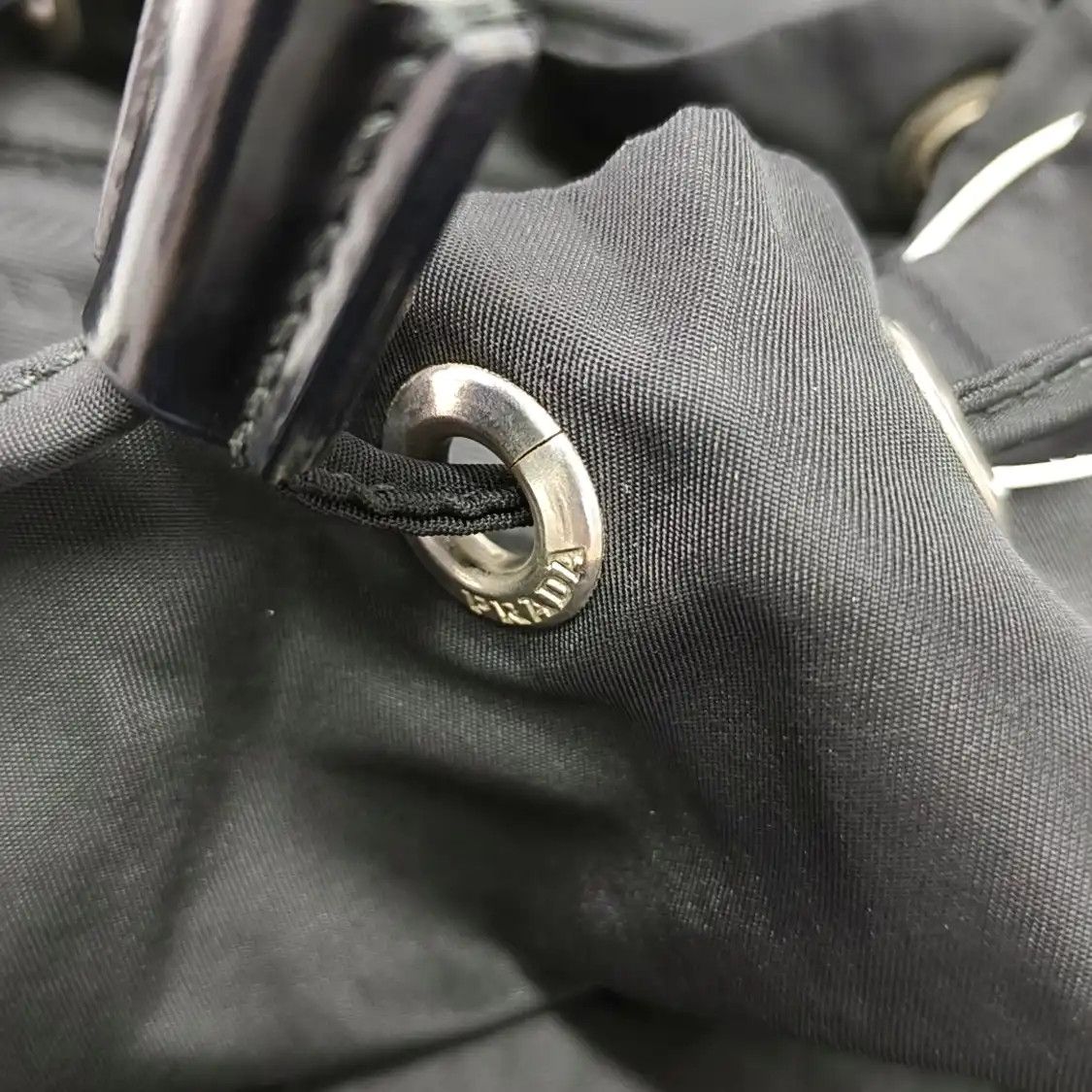Prada PRADA Small black nylon logo backpack silver hardware Size ONE SIZE - 12 Thumbnail