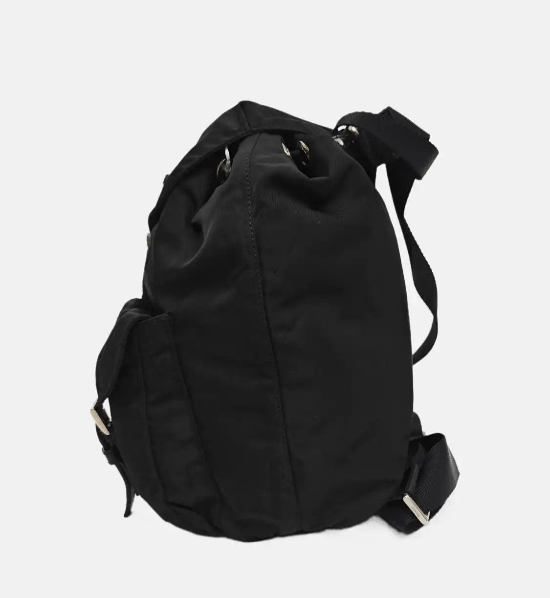 Prada PRADA Small black nylon logo backpack silver hardware Size ONE SIZE - 3 Thumbnail