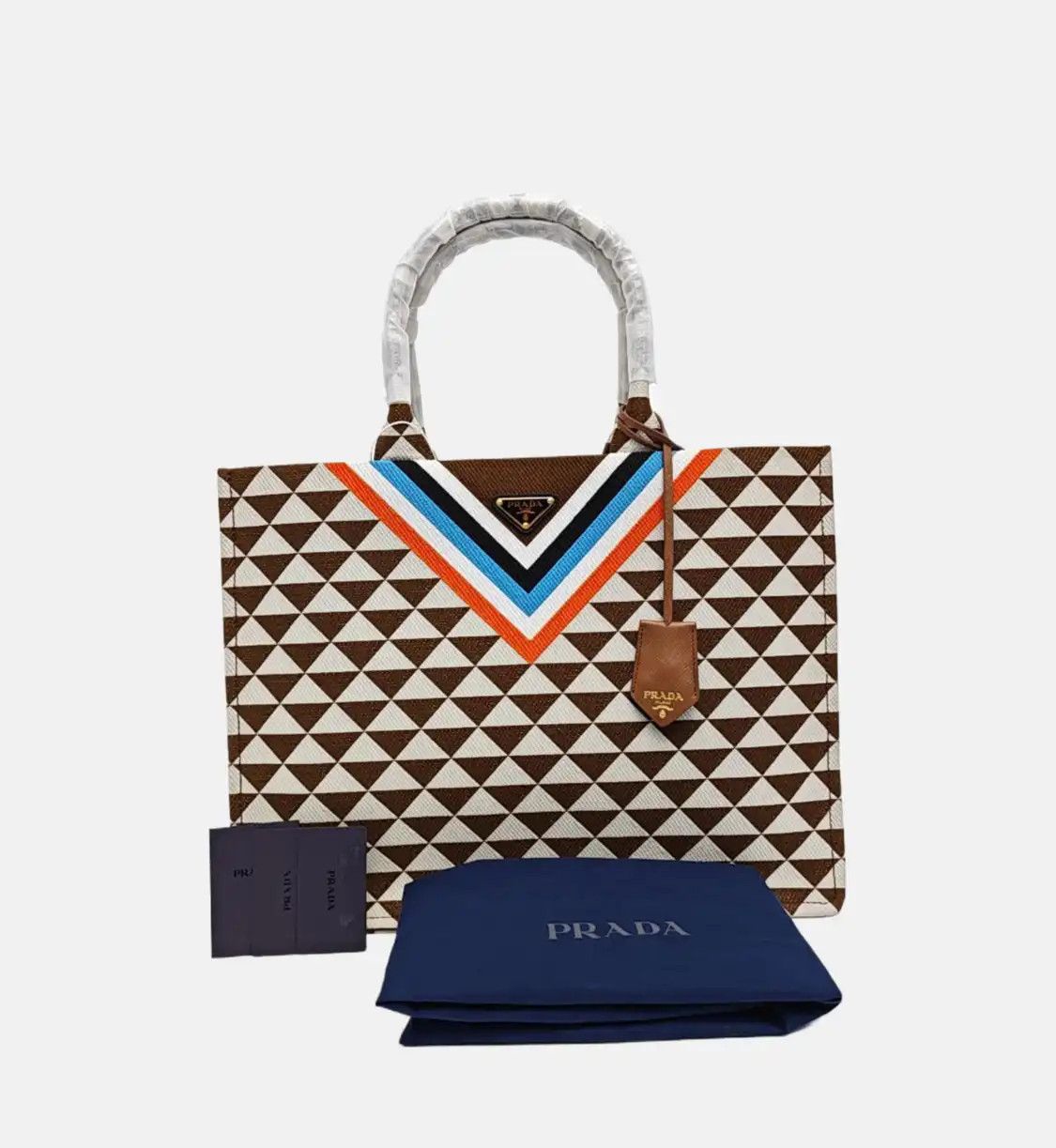 Prada PRADA Symbole multi-color canvas logo handbag gold hardware Size ONE SIZE - 8 Thumbnail