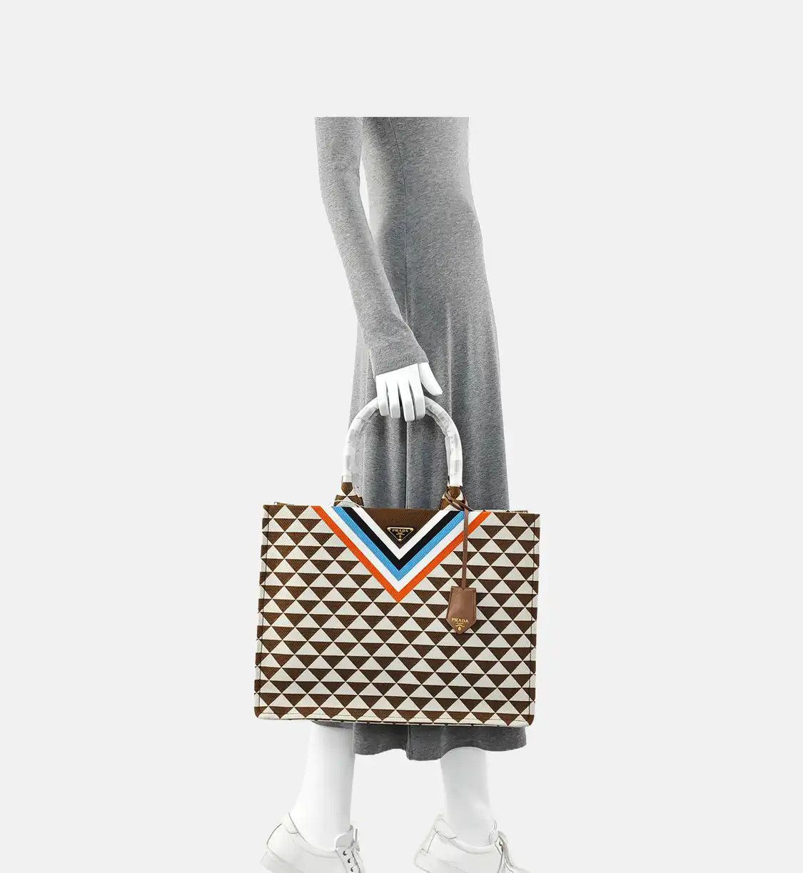 Prada PRADA Symbole multi-color canvas logo handbag gold hardware Size ONE SIZE - 2 Thumbnail