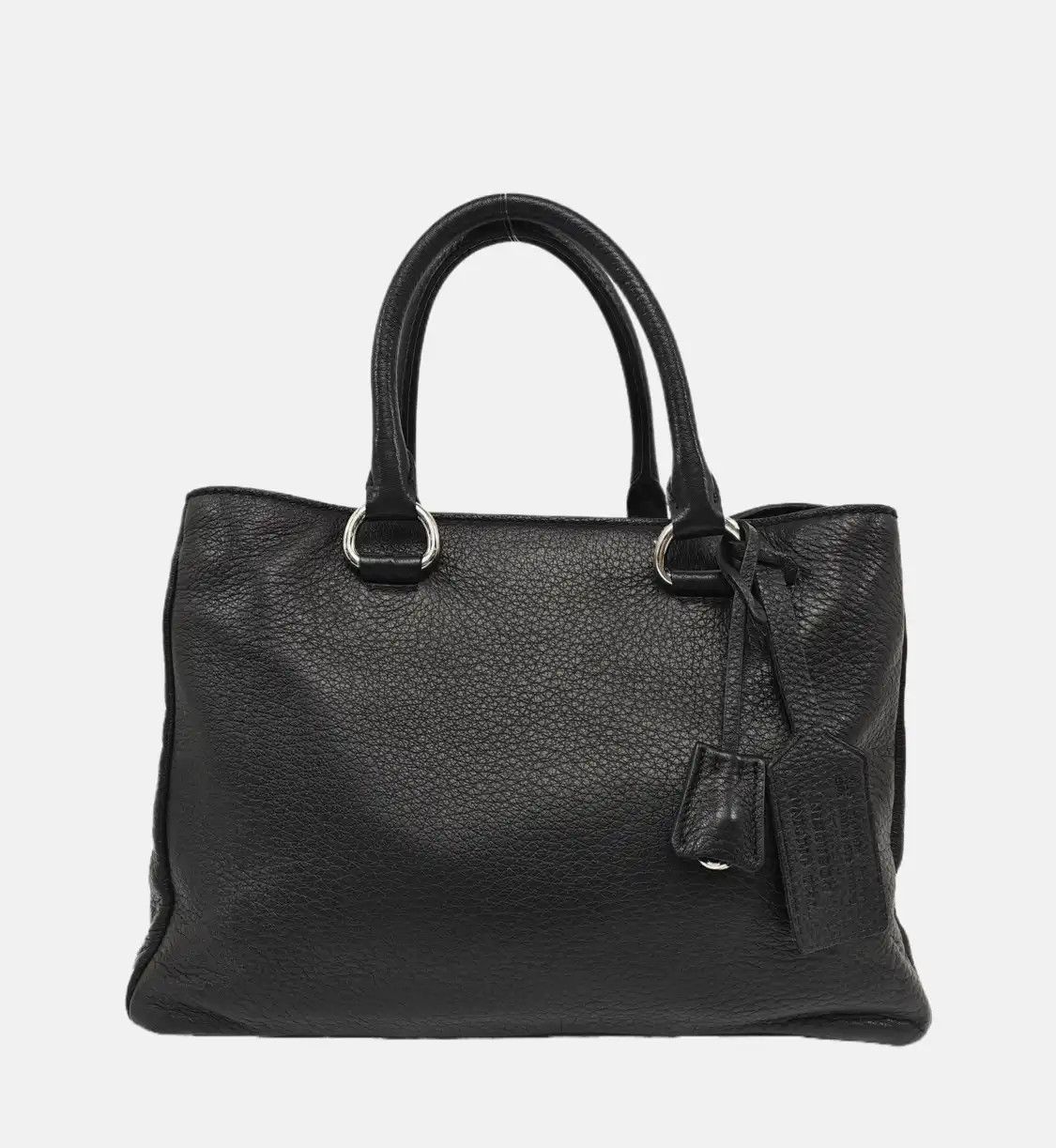 Prada PRADA Vitello black deerskin logo shoulder bag handbag silver hardware detachabl Size ONE SIZE - 5 Thumbnail
