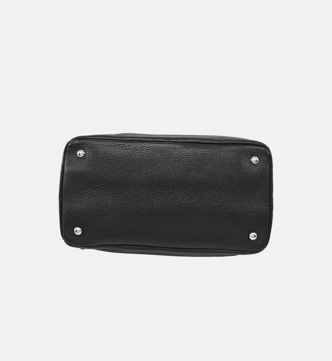 Prada PRADA Vitello black deerskin logo shoulder bag handbag silver hardware detachabl Size ONE SIZE - 6 Thumbnail