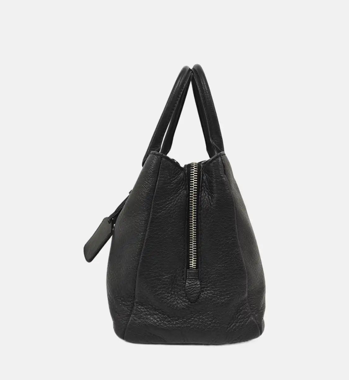 Prada PRADA Vitello black deerskin logo shoulder bag handbag silver hardware detachabl Size ONE SIZE - 3 Thumbnail