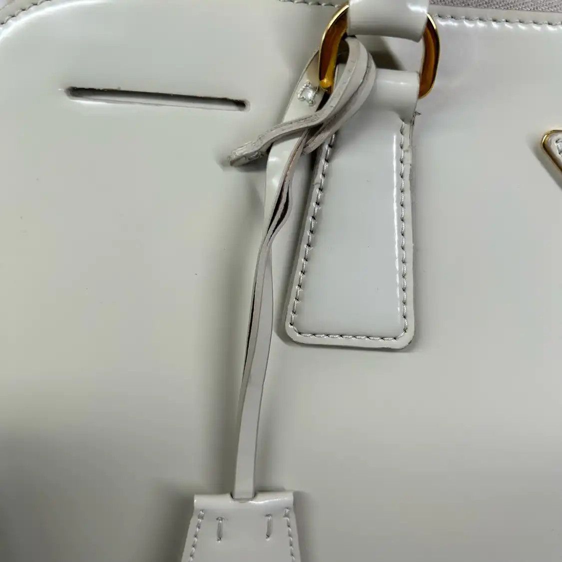 Prada PRADA Promenade light greypatent leather logo shell bag handbag Size ONE SIZE - 12 Thumbnail