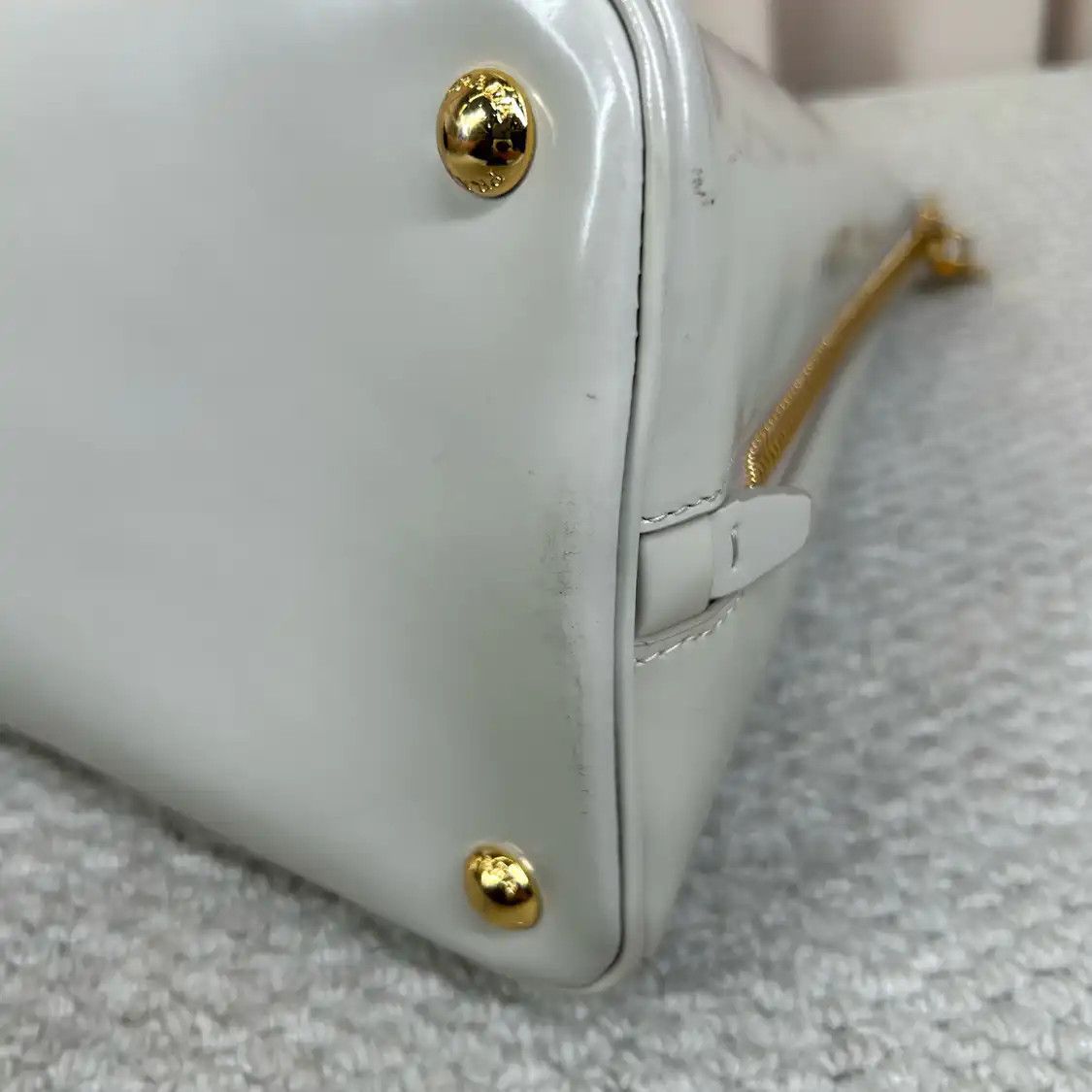 Prada PRADA Promenade light greypatent leather logo shell bag handbag Size ONE SIZE - 4 Thumbnail