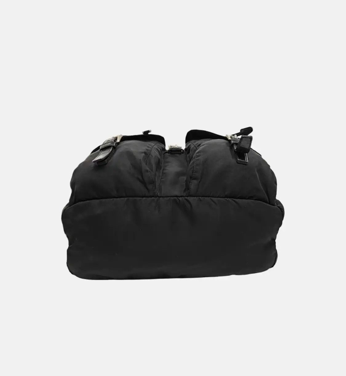 Prada PRADA Re-Nylon Medium black nylon logo backpack silver hardware Size ONE SIZE - 6 Thumbnail