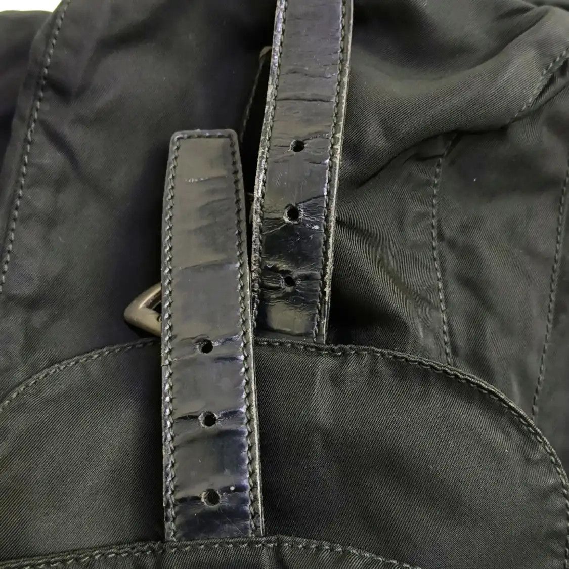 Prada PRADA Re-Nylon Medium black nylon logo backpack silver hardware Size ONE SIZE - 12 Thumbnail