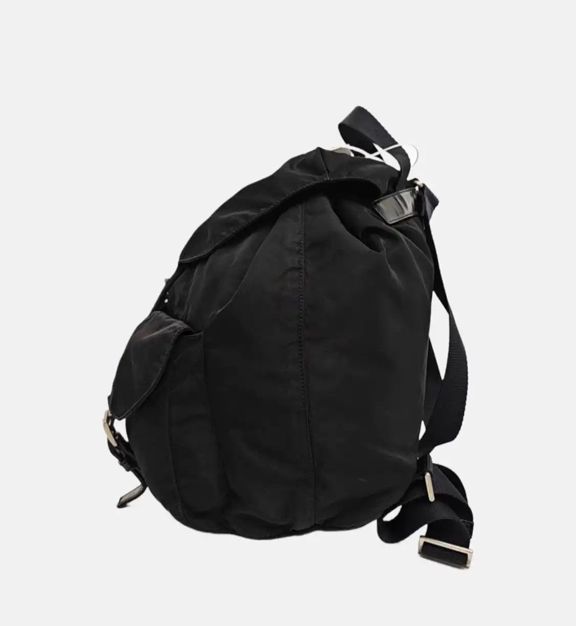 Prada PRADA Re-Nylon Medium black nylon logo backpack silver hardware Size ONE SIZE - 3 Thumbnail