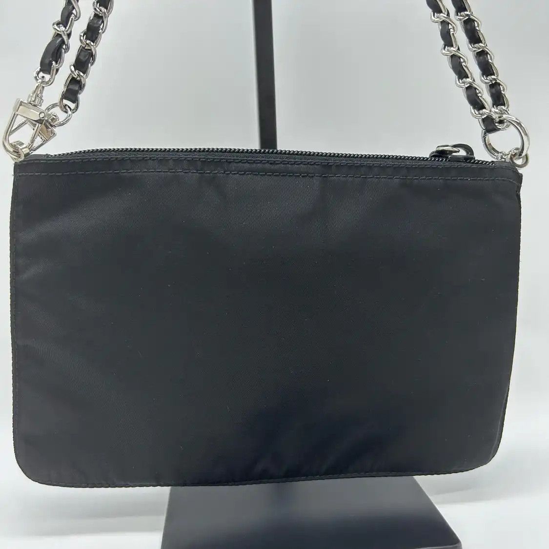 Prada PRADA Re-Nylon black nylon logo clutch Size ONE SIZE - 3 Thumbnail