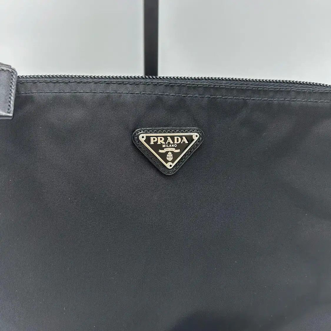 Prada PRADA Re-Nylon black nylon logo clutch Size ONE SIZE - 2 Thumbnail
