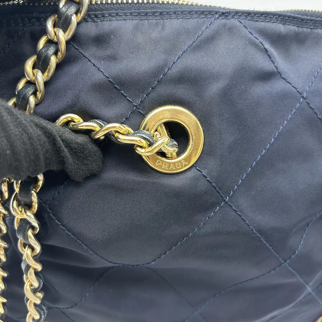 Prada PRADA Re-Edition 1995 Chane dark blue nylon logo quilted parachute bag shoulder Size ONE SIZE - 8 Thumbnail