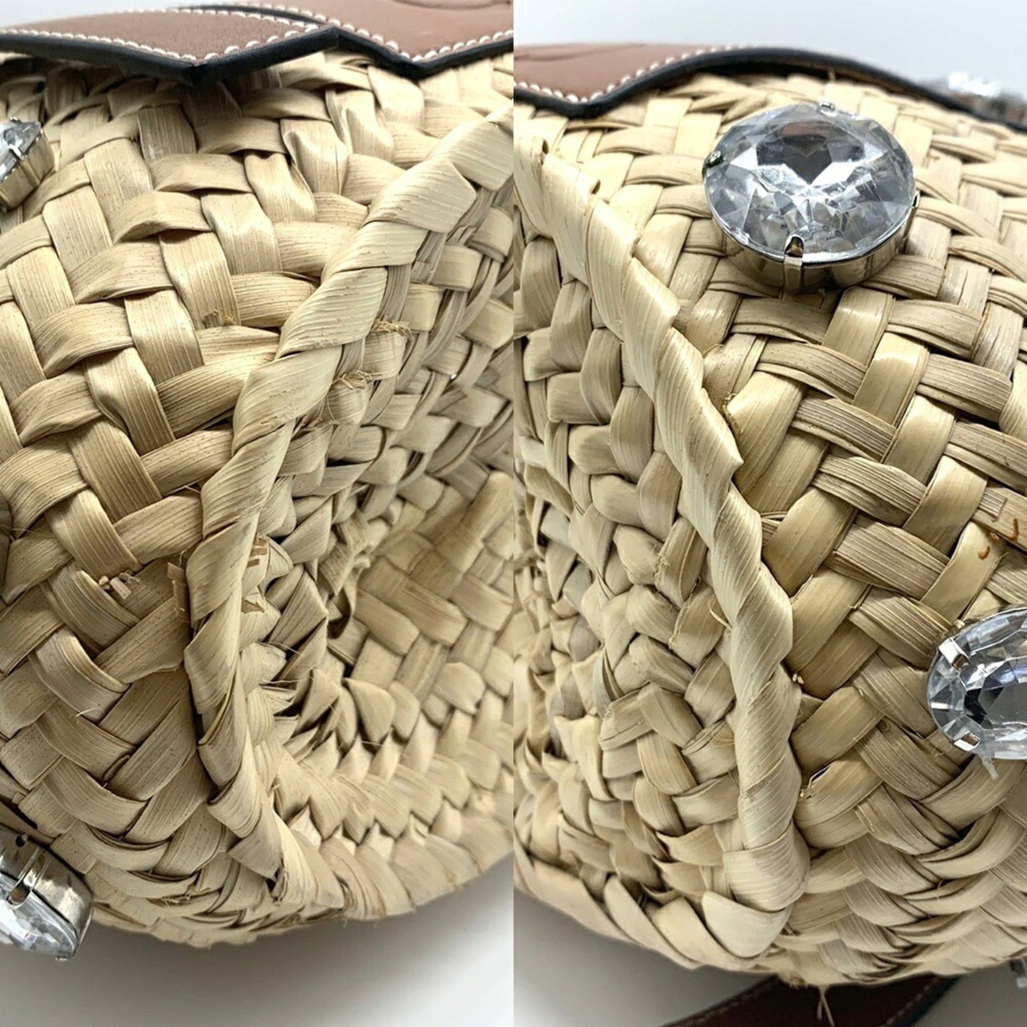 Loewe Loewe Basket Bag, Raffia, Bijou, Stone, Brown, 329.04.S93 LOEWE Size ONE SIZE - 3 Thumbnail