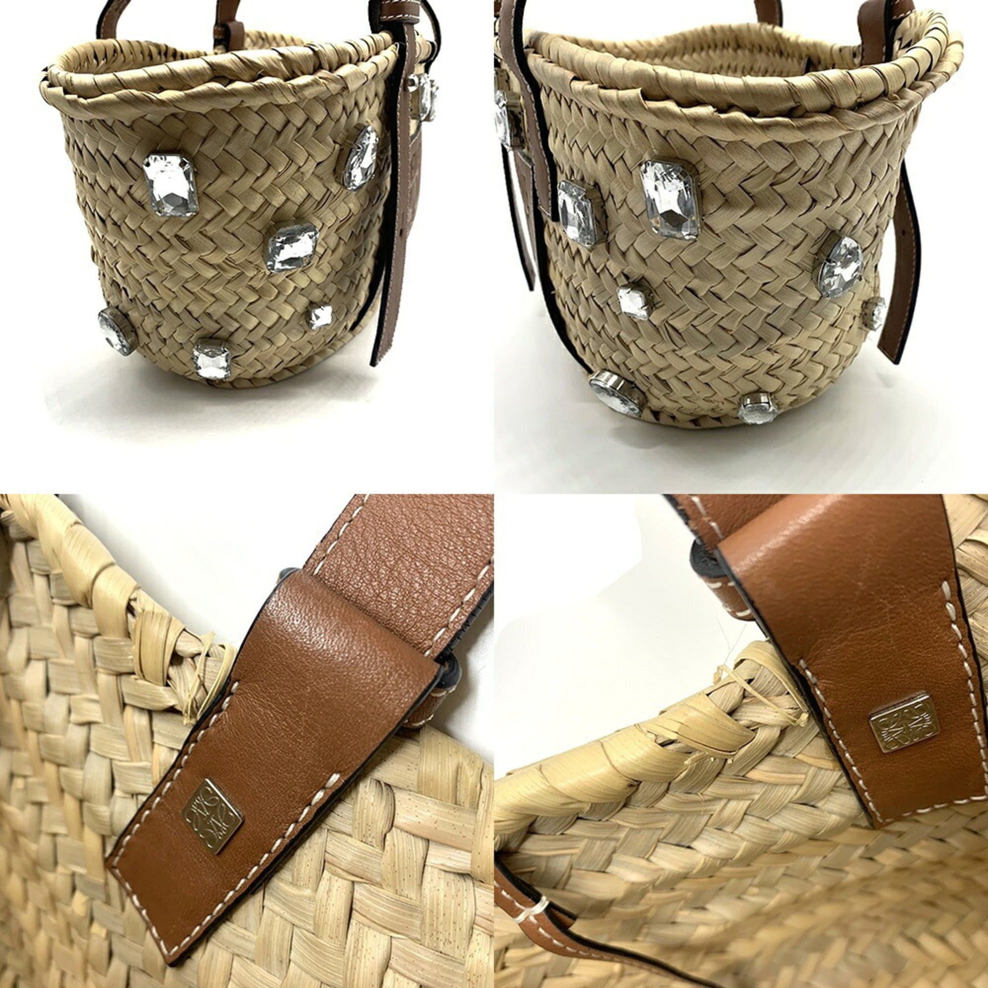 Loewe Loewe Basket Bag, Raffia, Bijou, Stone, Brown, 329.04.S93 LOEWE Size ONE SIZE - 6 Thumbnail