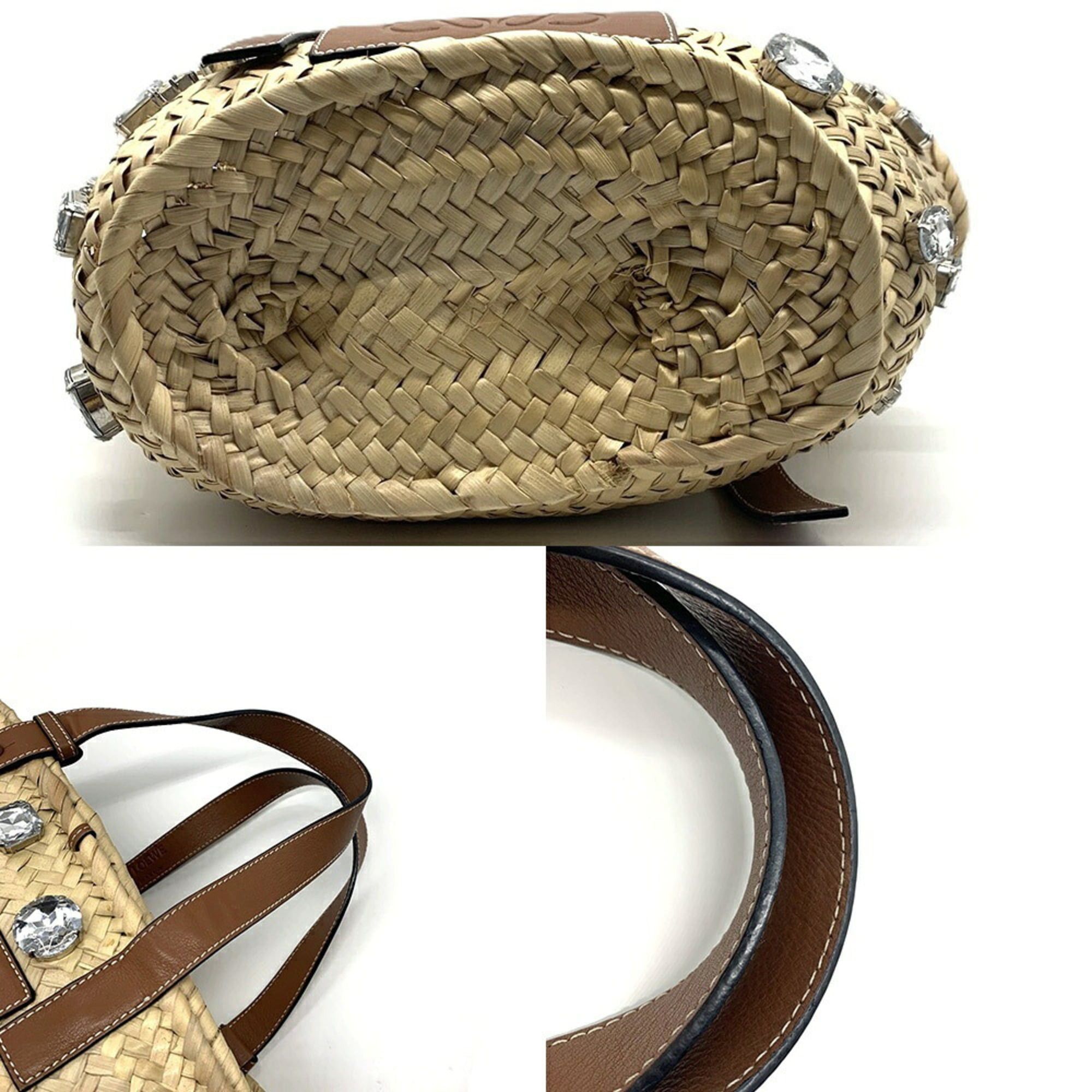 Loewe Loewe Basket Bag, Raffia, Bijou, Stone, Brown, 329.04.S93 LOEWE Size ONE SIZE - 4 Thumbnail